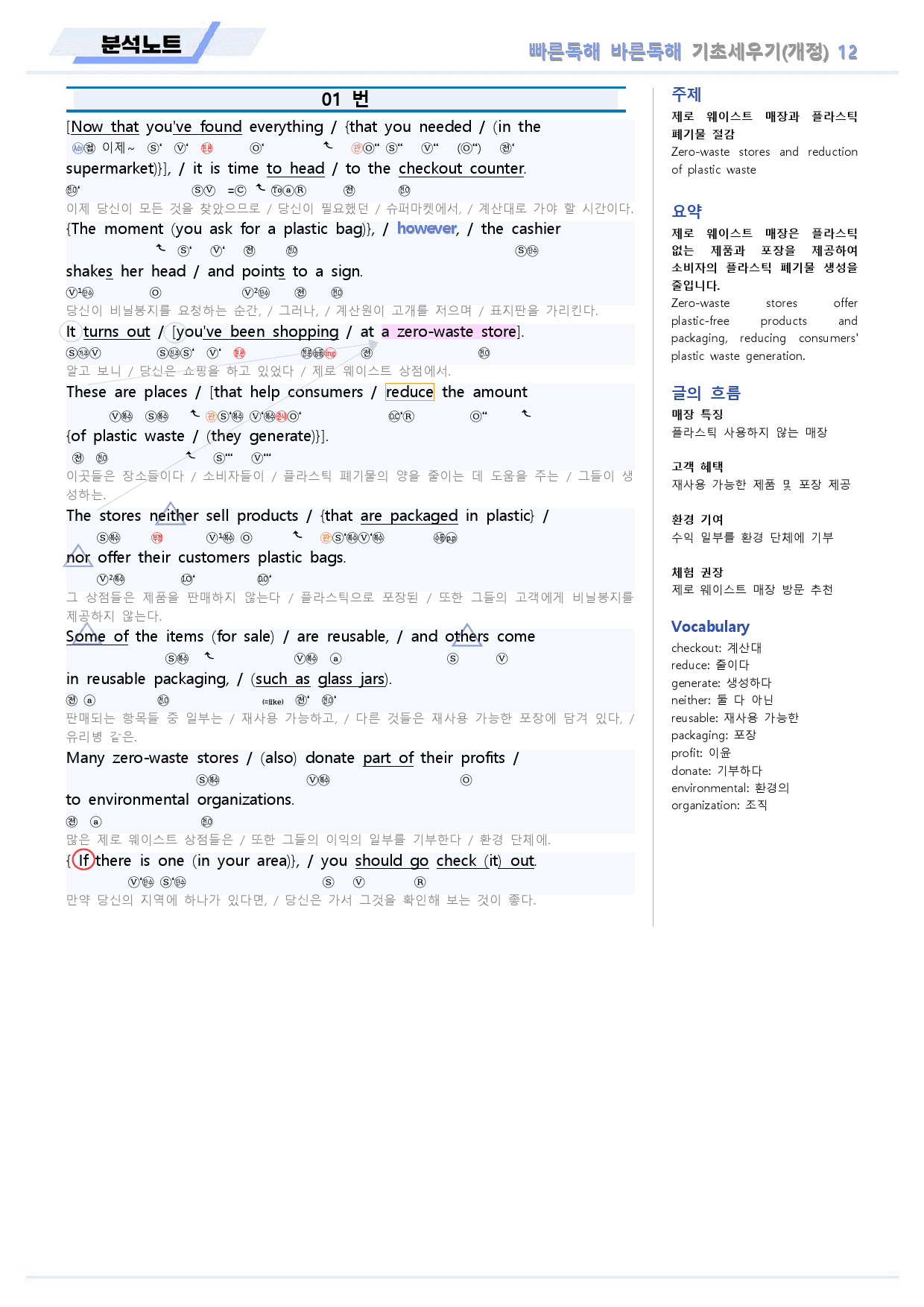 빠른독해 빠바 기초 세우기 분석 노트 12 12강 12과 24개정_preview_2
