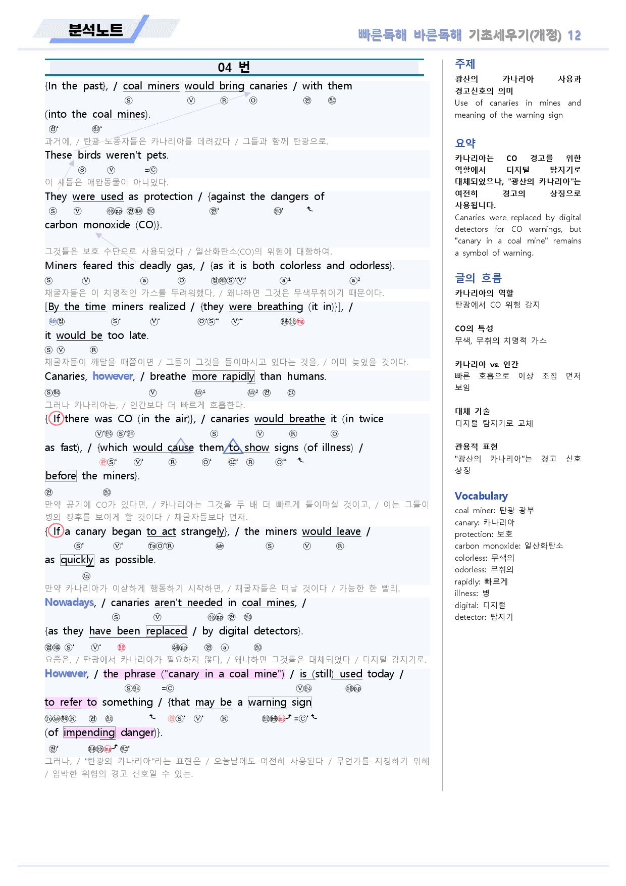 빠른독해 빠바 기초 세우기 분석 노트 12 12강 12과 24개정_preview_5