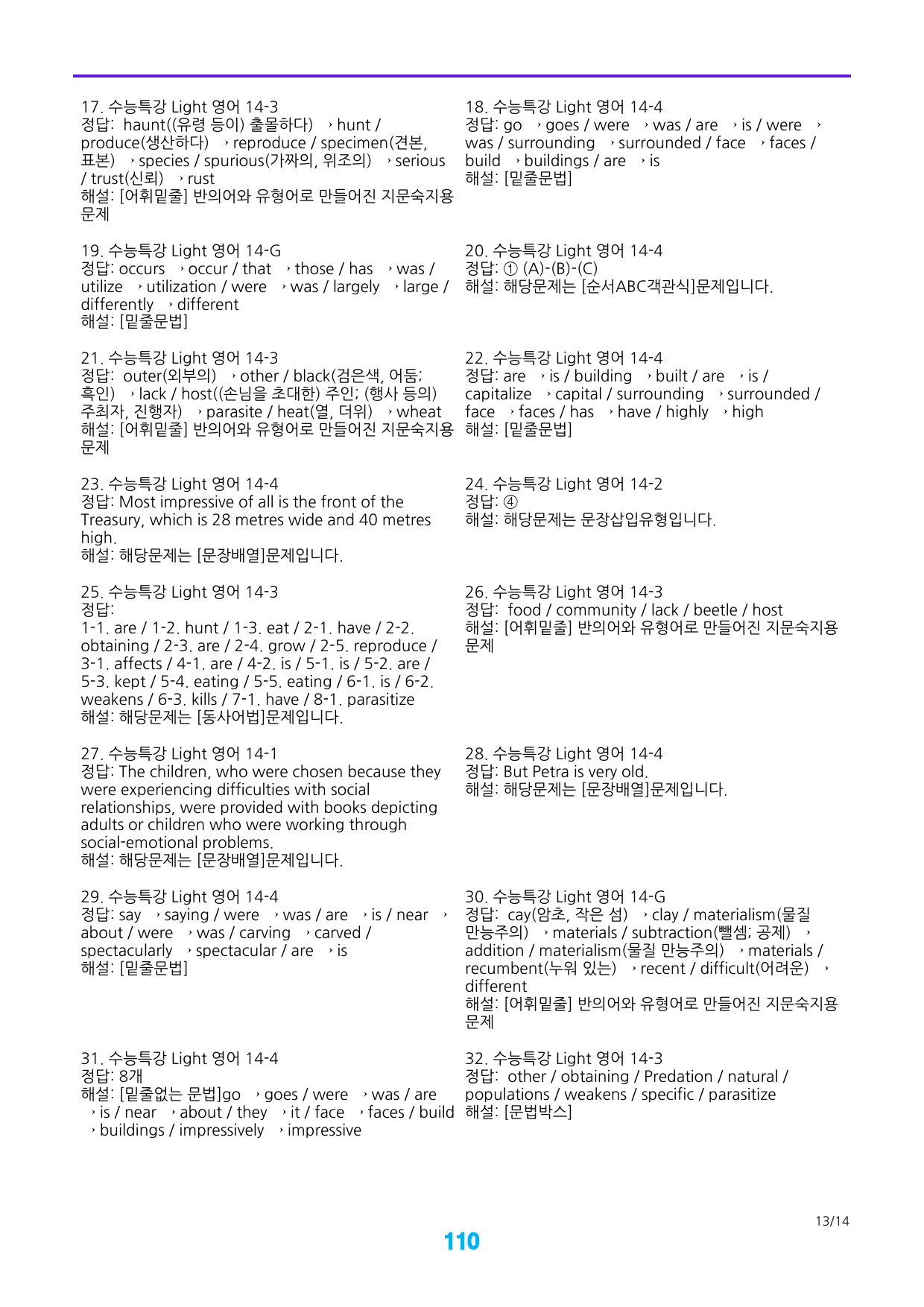 수능특강 Light 영어 14장 메가 워크북(웹툰+흐름도+200제)_preview_110