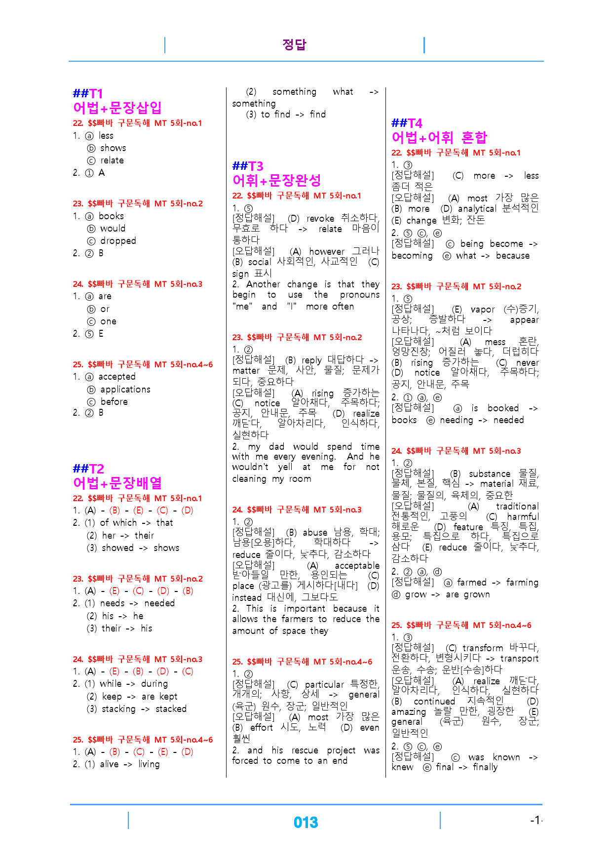 빠바 구문독해 Mini Test 5회 빠른 변형문제 16제_preview_13