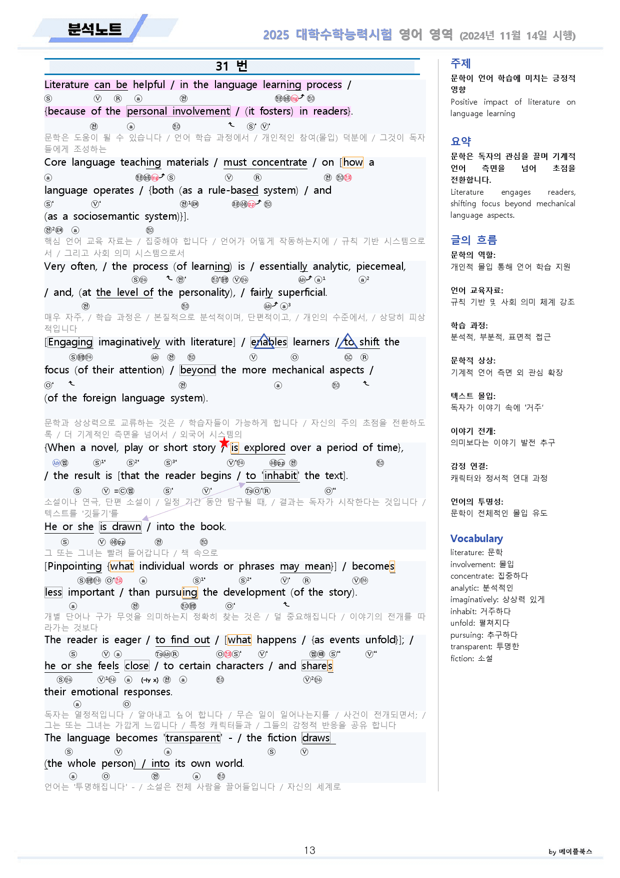2025학년 대학수학능력시험 영어 기출 분석노트 + 워크북_preview_13