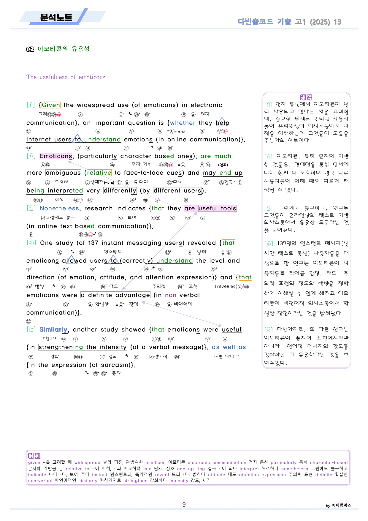 다빈출코드 영어 고1 분석노트 + 워크북 14 14강 14과 2025개정_preview_9