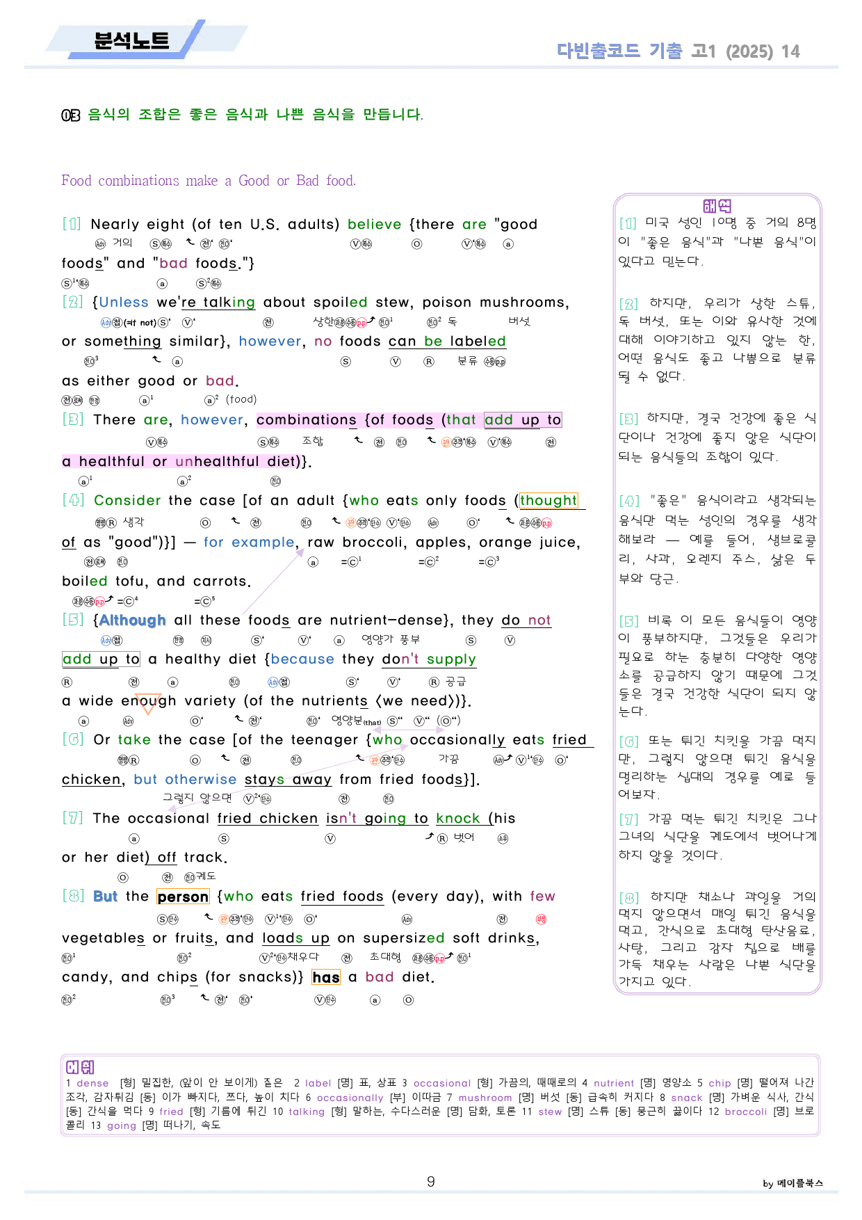 다빈출 고1 분석노트 + 변형문제 + 워크북 14 14강 14과 25_preview_9