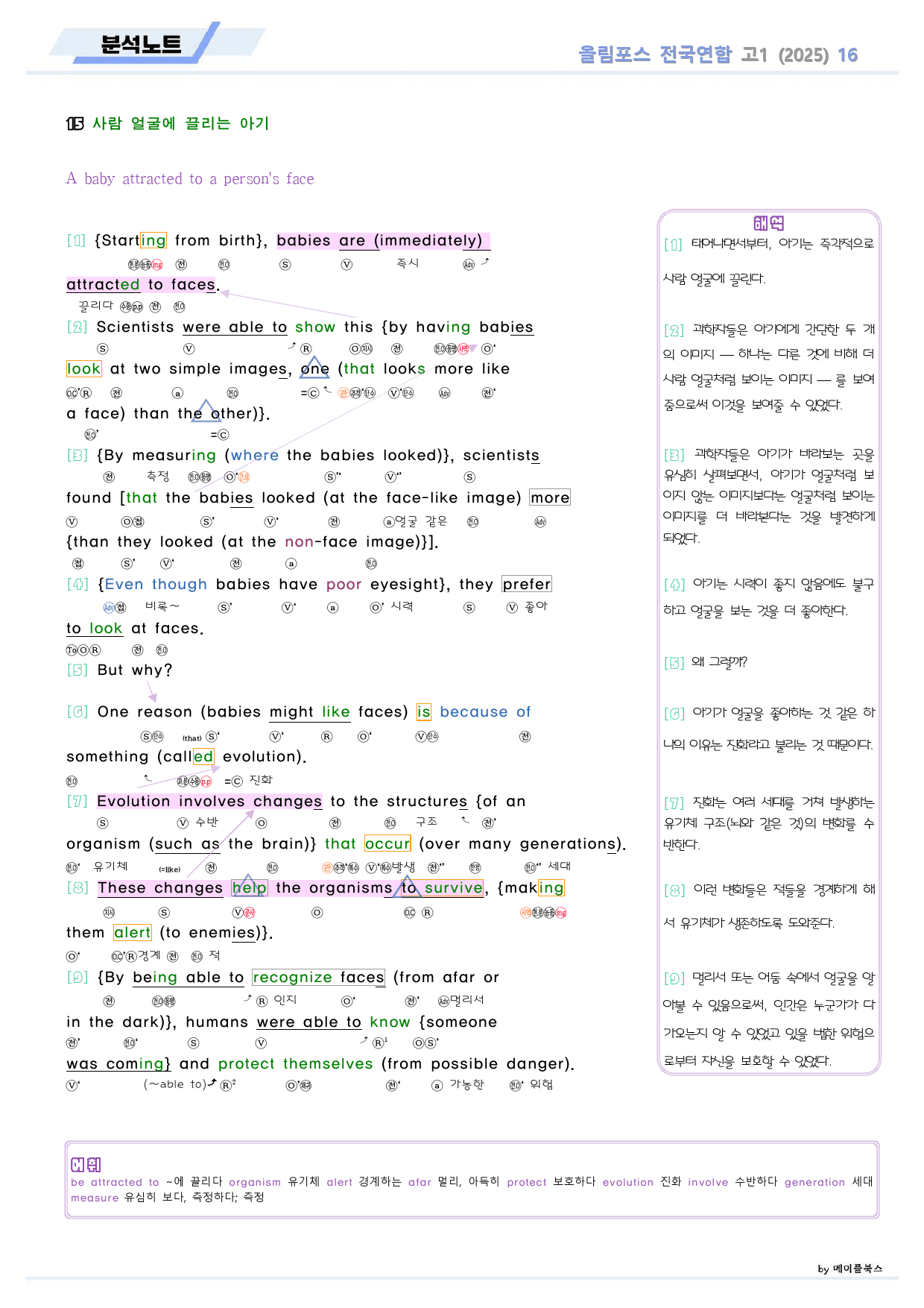 2025 올림포스 전국연합 기출 영어 고1 분석노트 16 16강 16과_preview_16