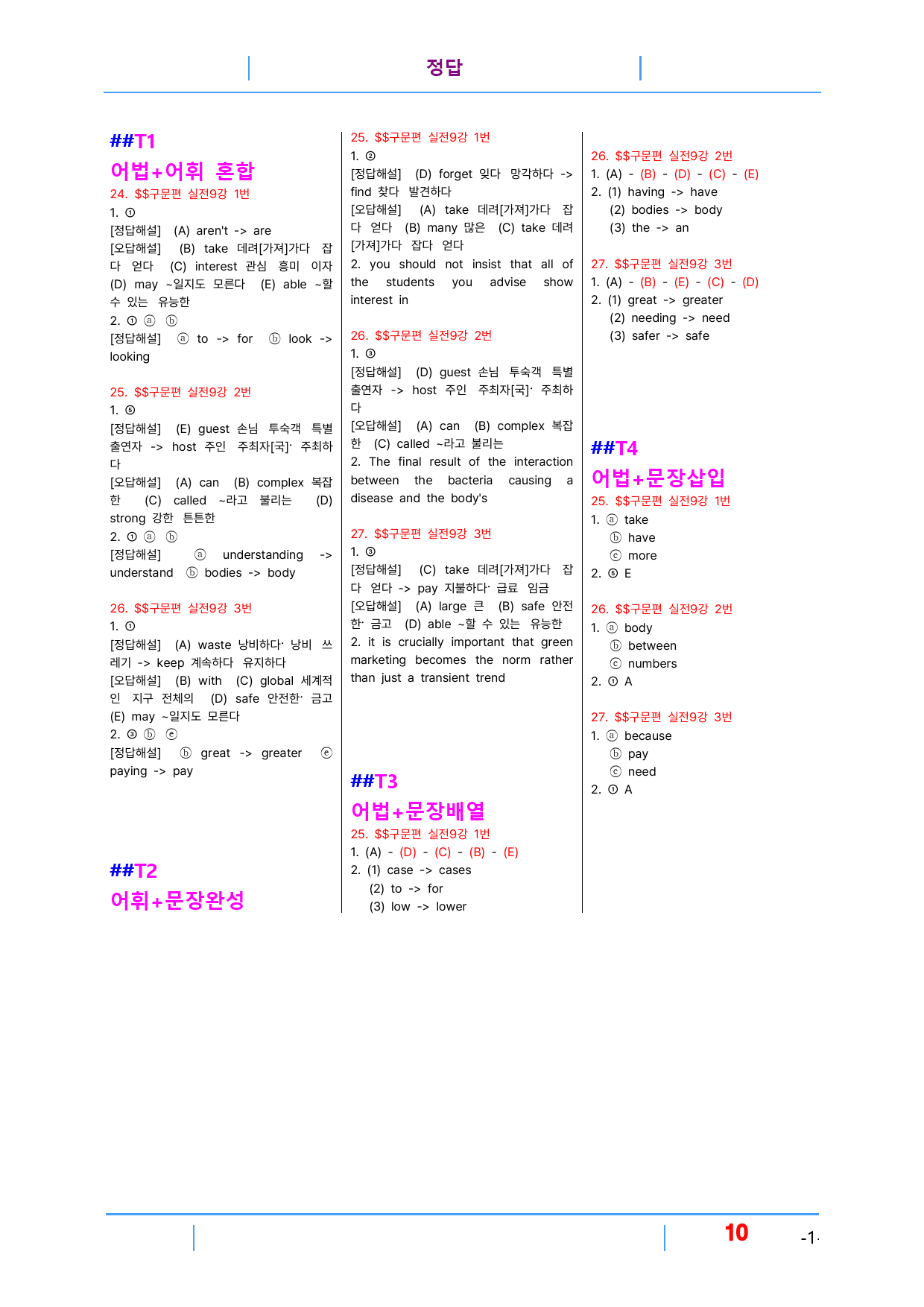 초간단 수능영어 구문편 실전 9장, 빠른변형 12제_preview_10