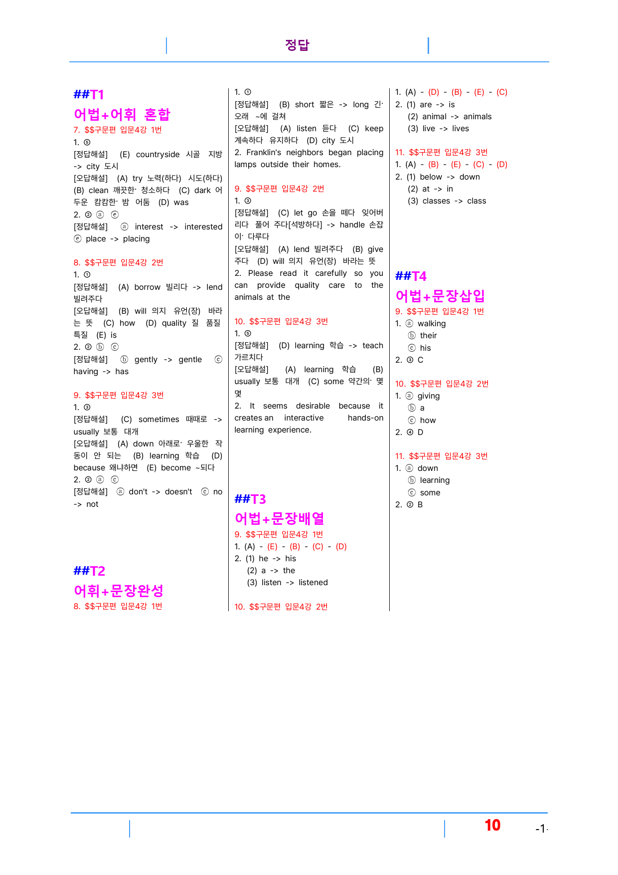 초간단 수능영어 구문편 입문 4장, 빠른변형 12제_preview_10