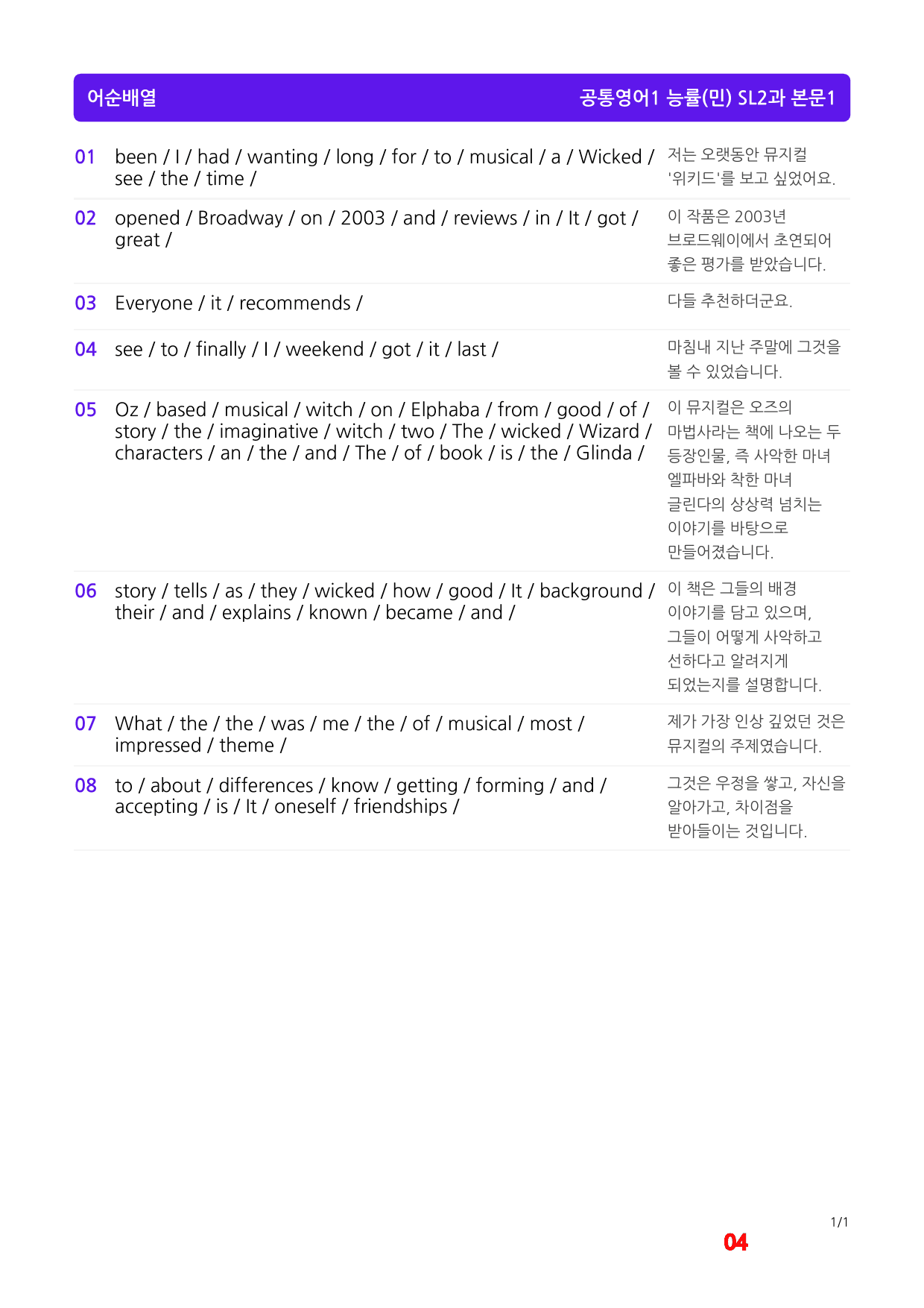 공통영어1 능률(민) SL2과 메가 워크북(40제X5회)_preview_4