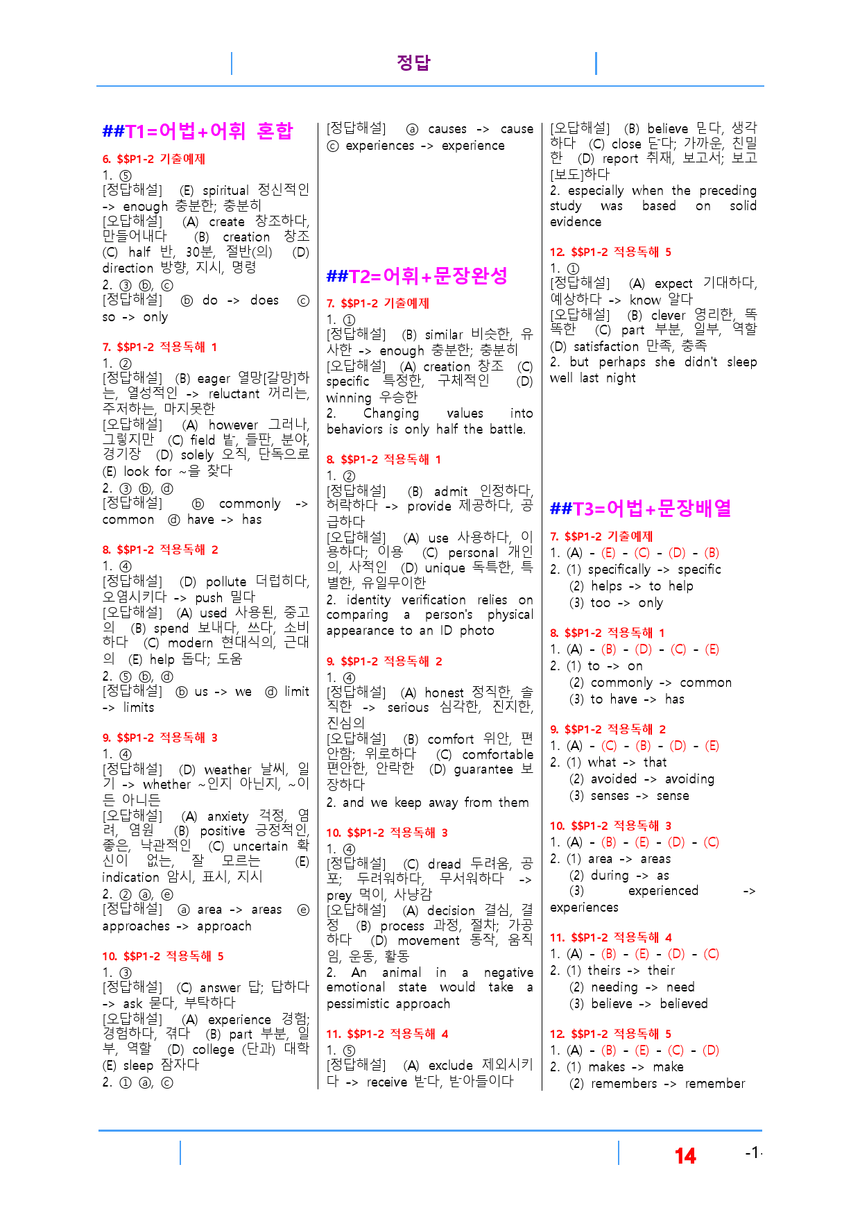 빠바 수능실전 Part 1-2, 빠른변형 24제_preview_14