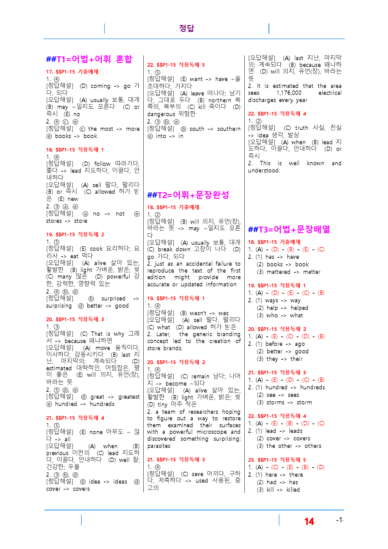 빠바 수능실전 Part 1-15, 빠른변형 24제_preview_14