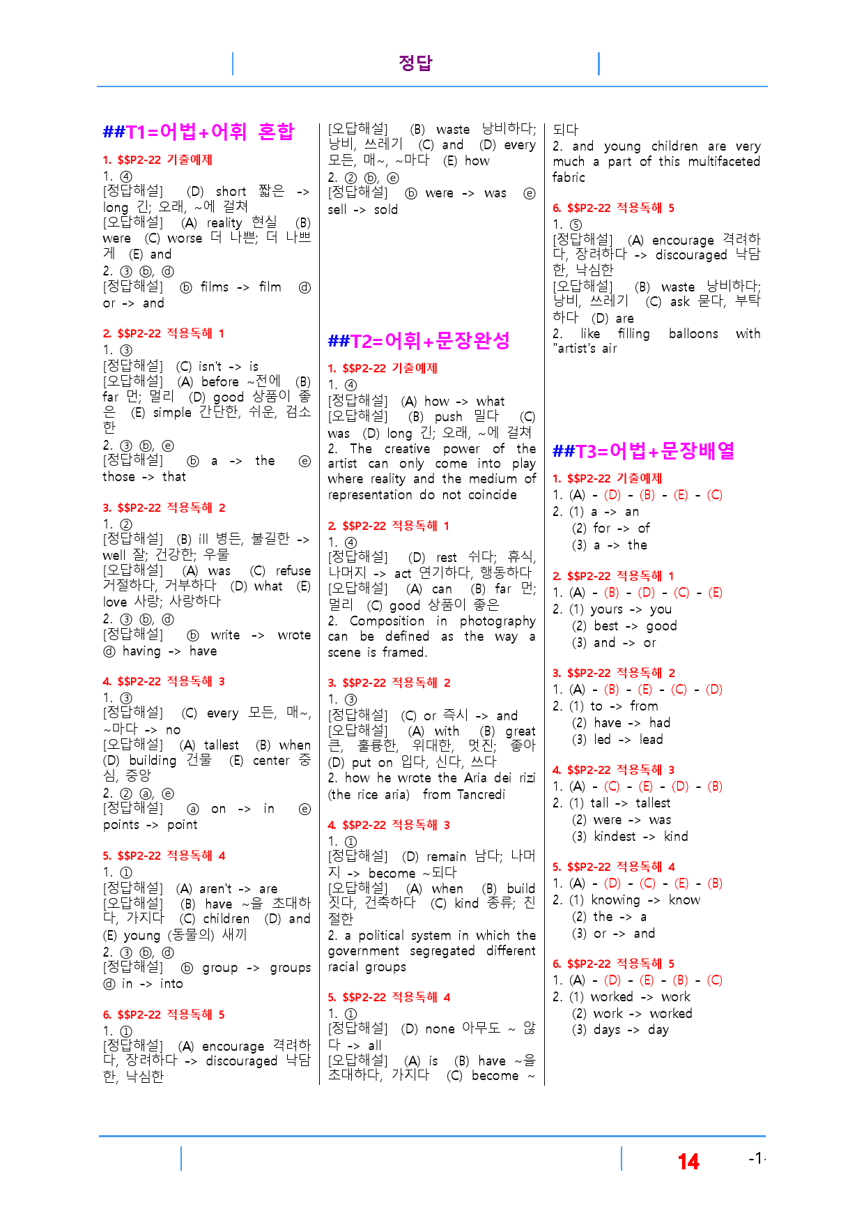 빠바 수능실전 Part 2-22, 빠른변형 24제_preview_14