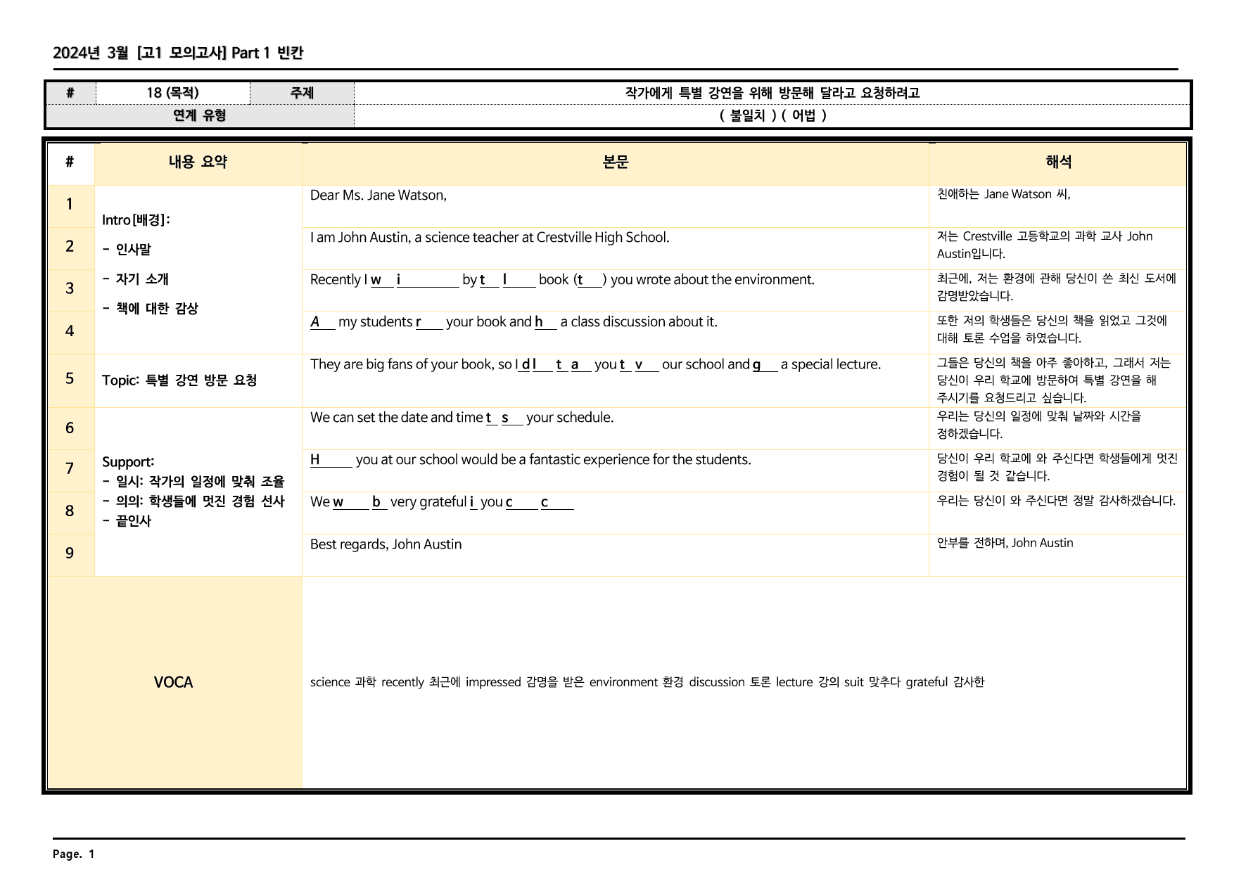 2024년 3월 고1 모의고사 깔끔한 분석과 완벽한 테스트_preview_49