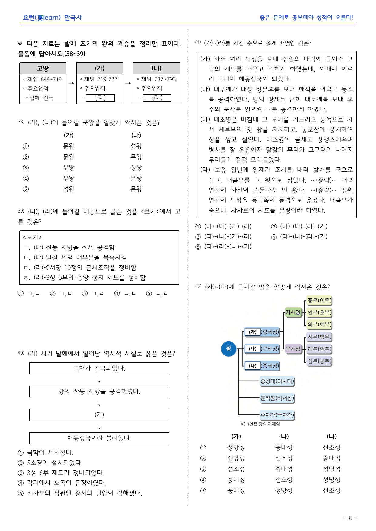 한국사1_삼국 통일, 통일 신라와 발해_동아출판 교과서 변형문제_preview_8
