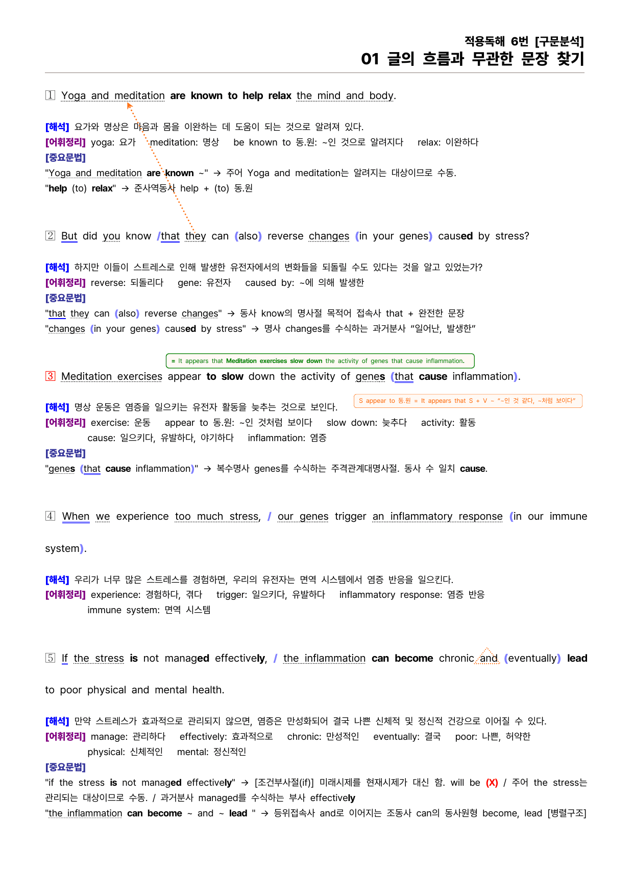 빠바(2024) 유형독해 PART 02-01.글의 흐름과 무관한 문장찾기_preview_undefined