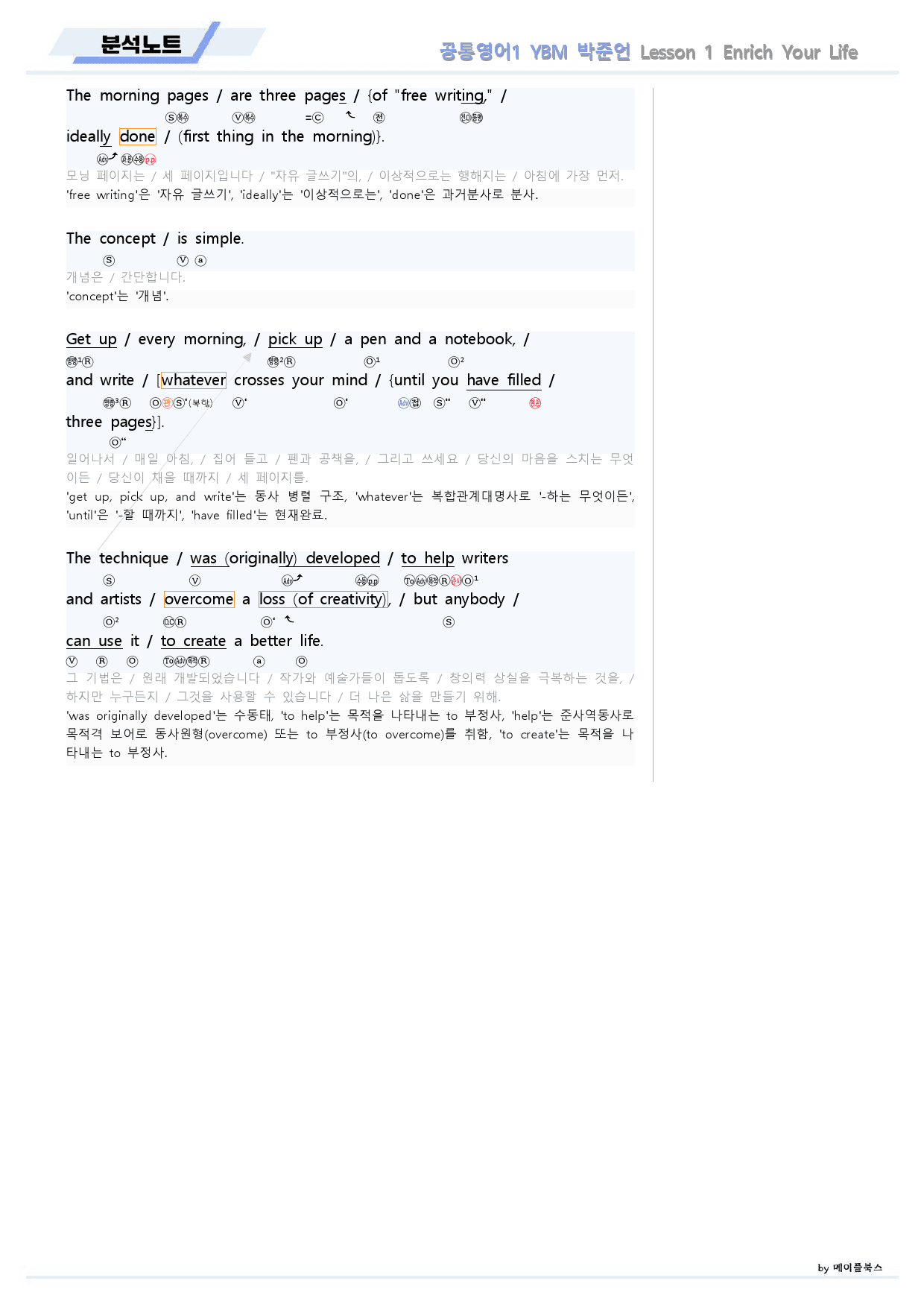 공통영어1 YBM 박준언 1강 1과 분석노트 by 메이플북스_preview_3