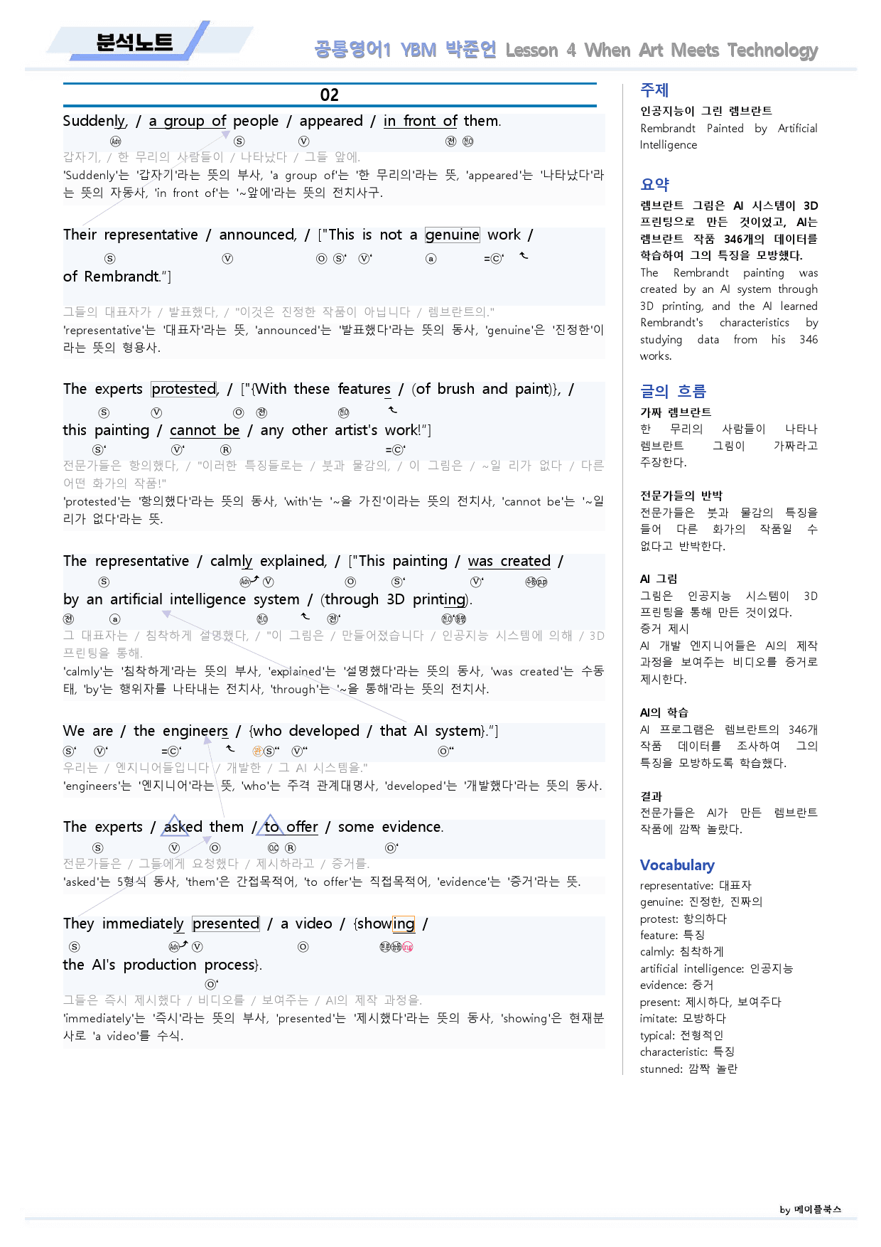 공통영어1 YBM 박준언 4강 4과 분석노트 by 메이플북스_preview_3