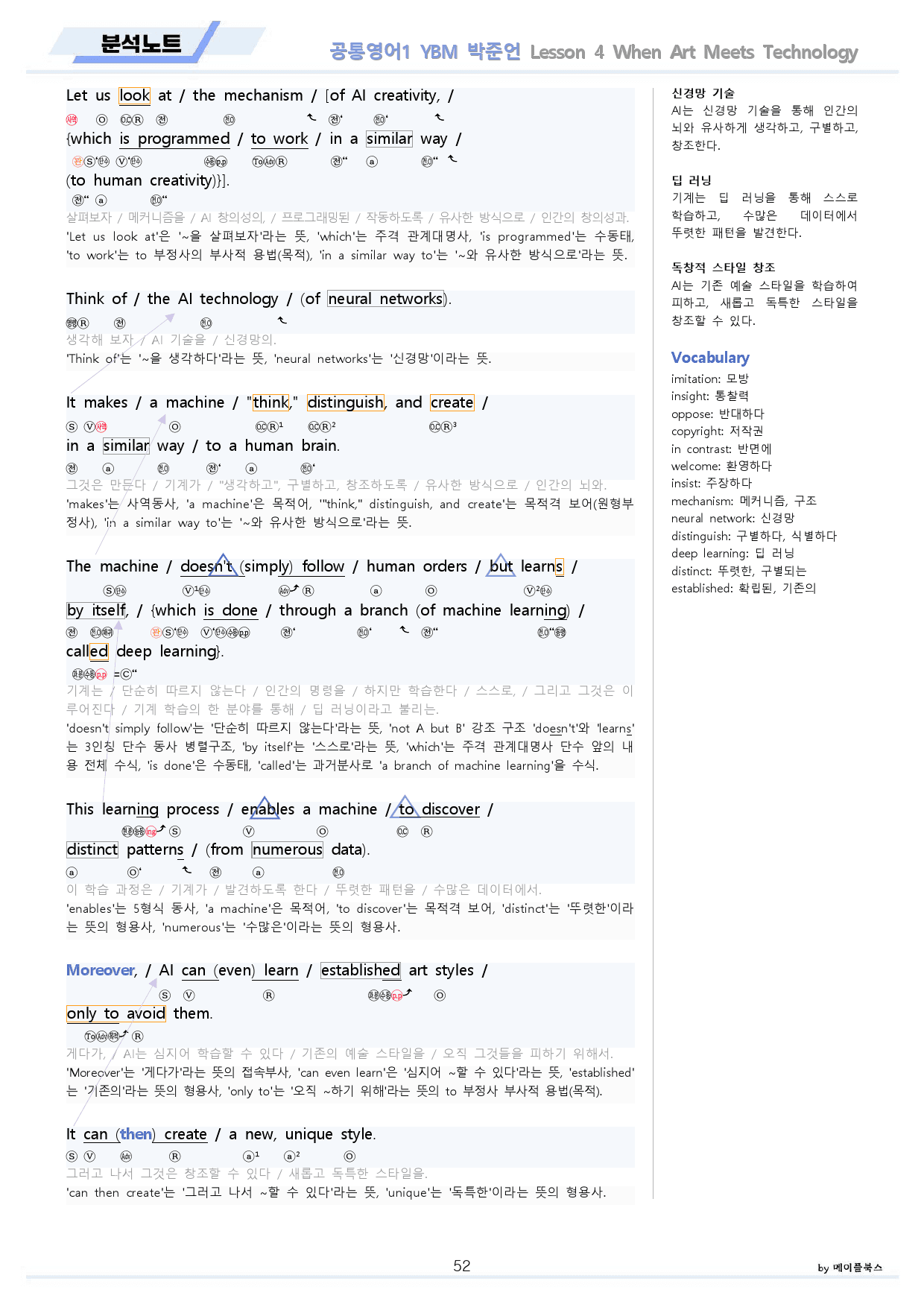 공통영어1 YBM 박준언 전체 통합 할인 분석노트 by 메이플북스_preview_52
