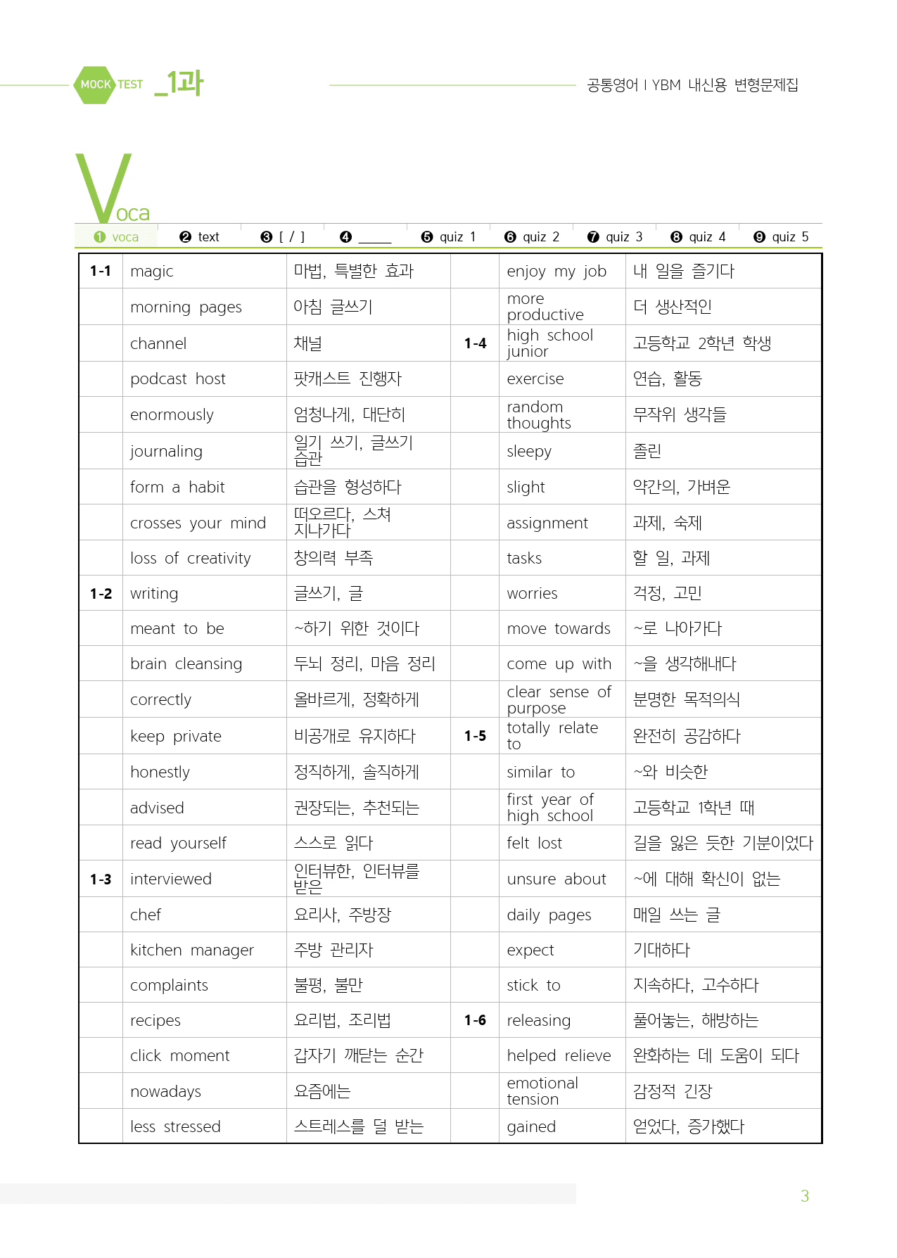 공통영어1 YBM(박준언) 마이갓 1과_preview_3