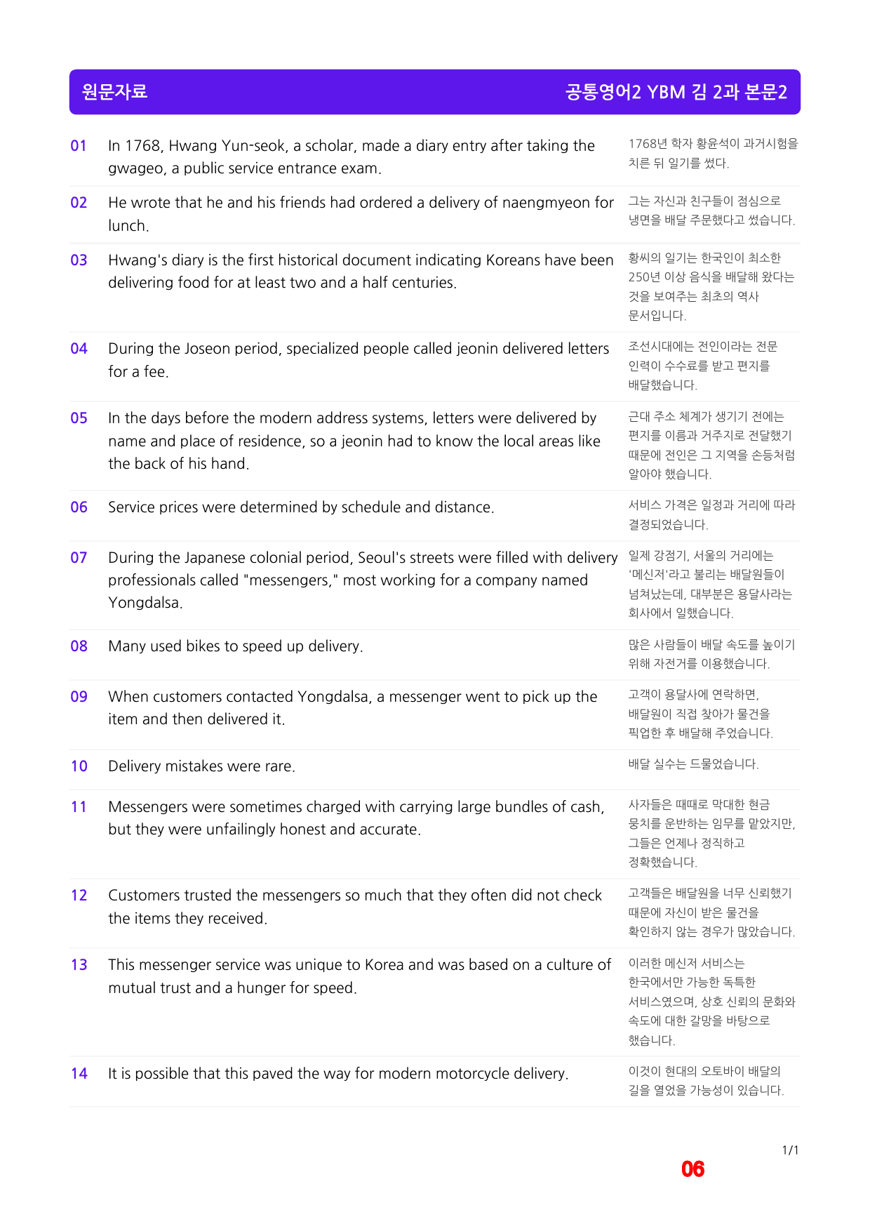 공통영어2 YBM 김 2과 메가워크북 40제X7회, 좌배빈_preview_6