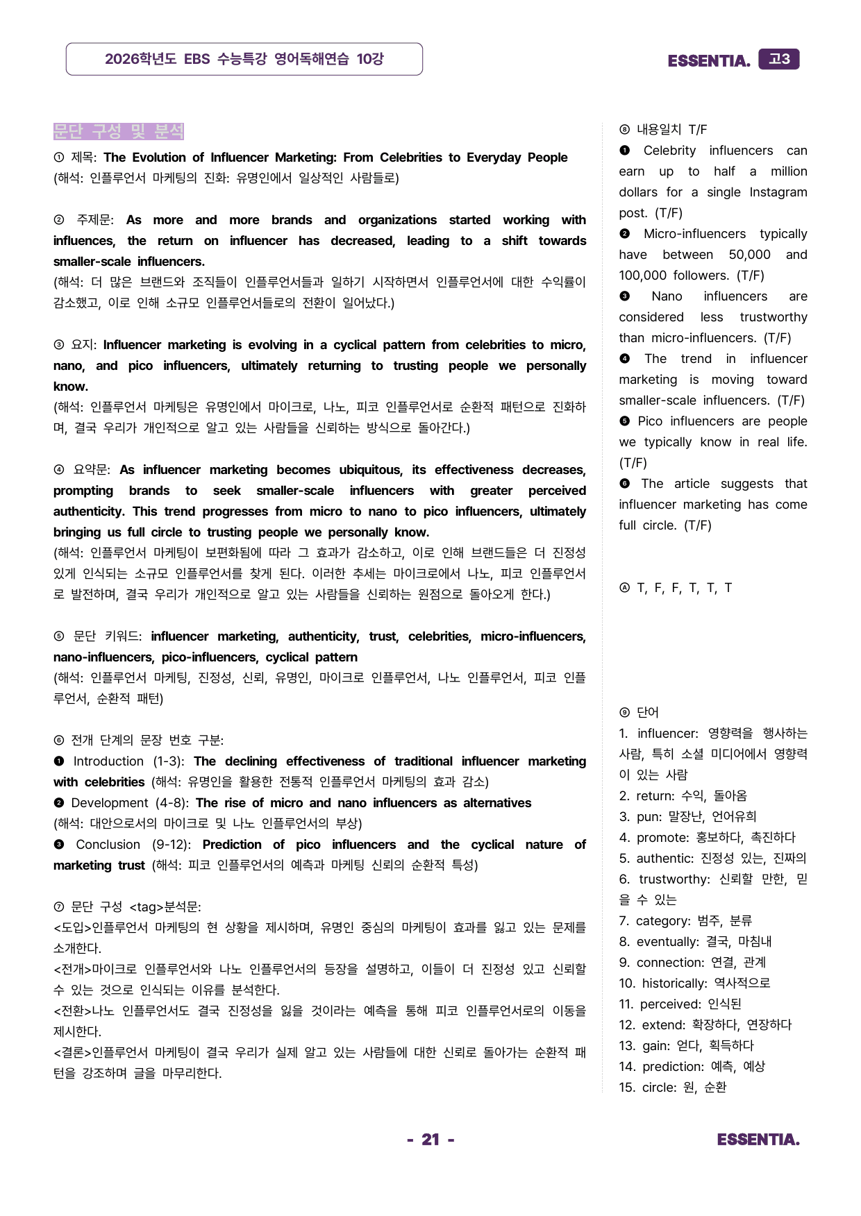2026학년도 수능특강 영어독해연습 10강 분석자료 40% 할인중_preview_21