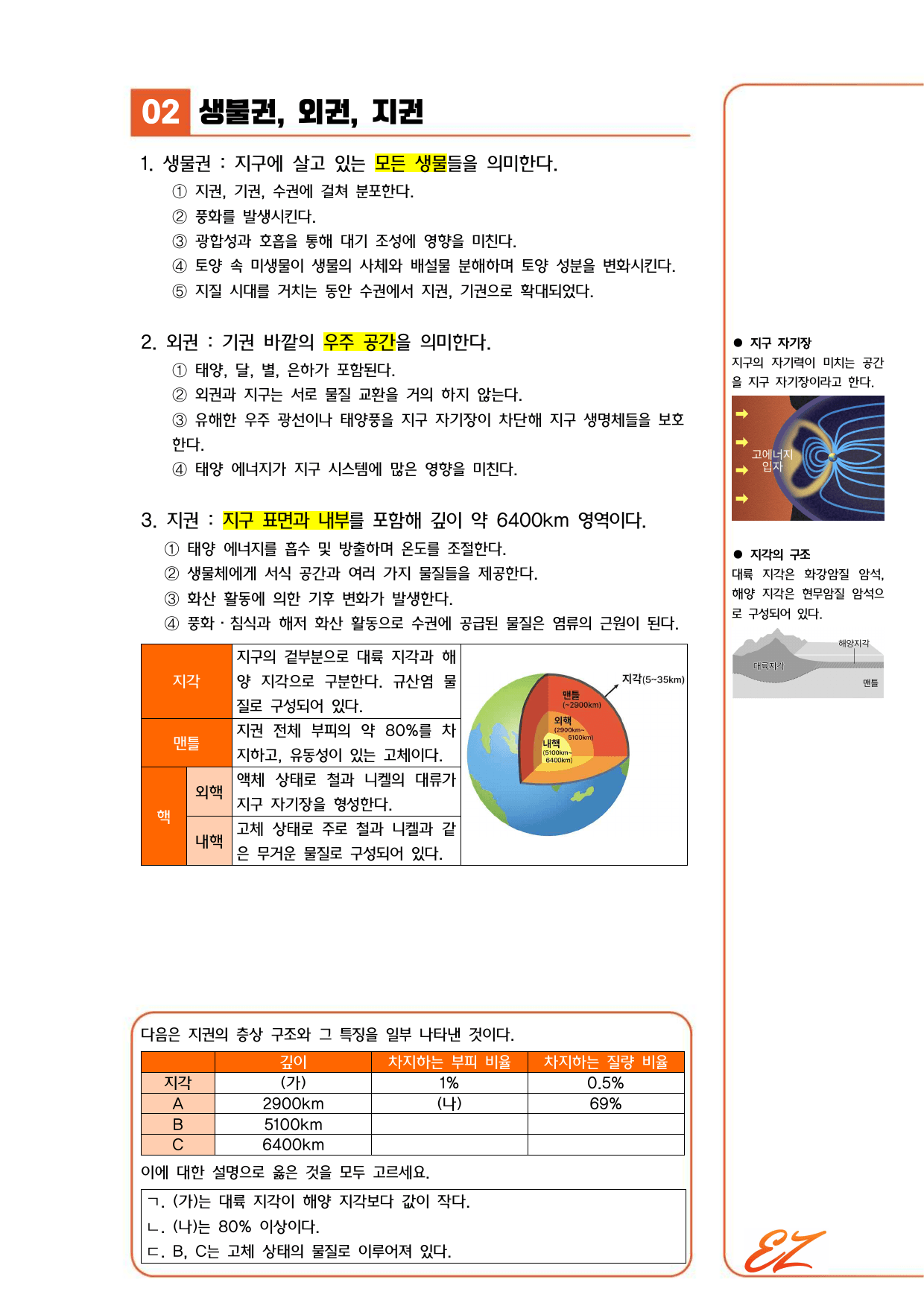 ★1등급 달성★ 10 지구 시스템의 에너지와 상호작용(꼼꼼개념+유형연습)_preview_undefined
