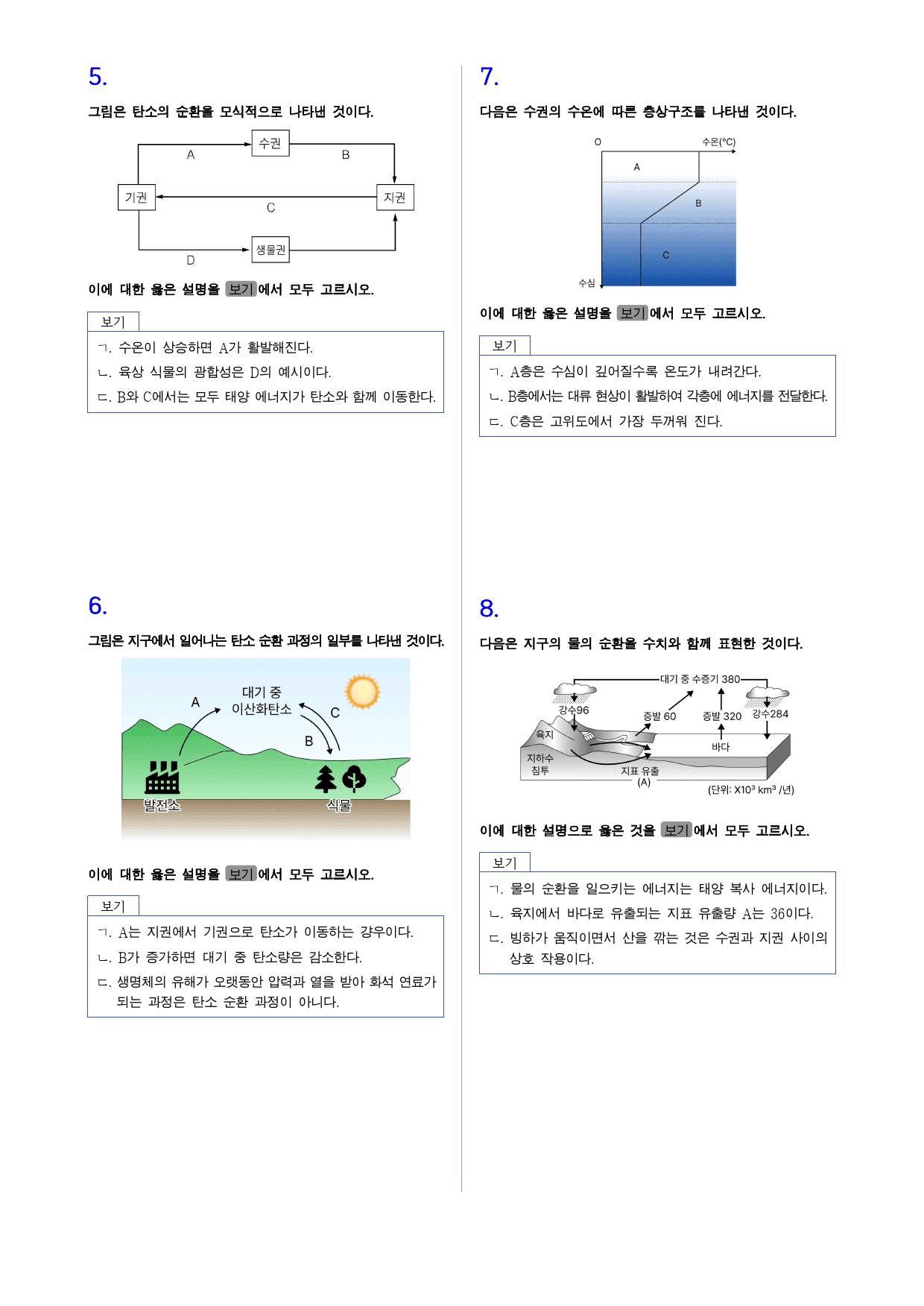 통합과학 1 3-1 지구 시스템의 구성과 상호작용 내신 빈출 변형_preview_2