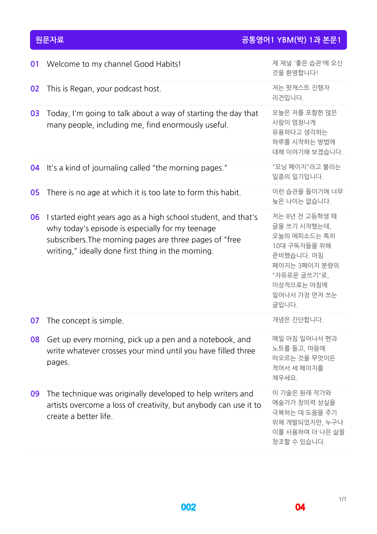 0공통영어1 YBM(박), 책전체, 좌배빈+메가워크북 40제_preview_4