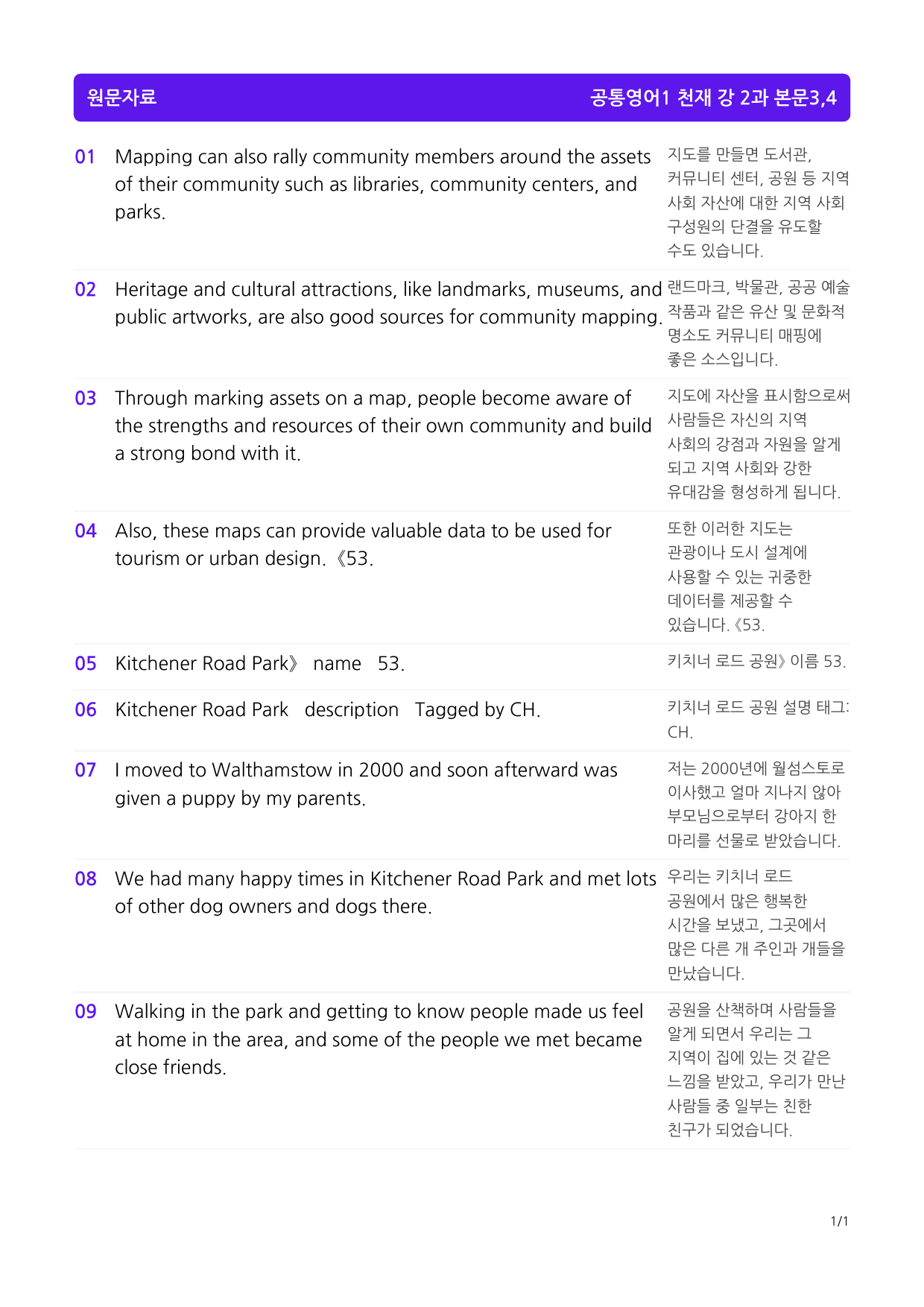 1공통영어1 천재 강, 빠른마인드맵+좌배빈, 2과 by 최상위영어_preview_20