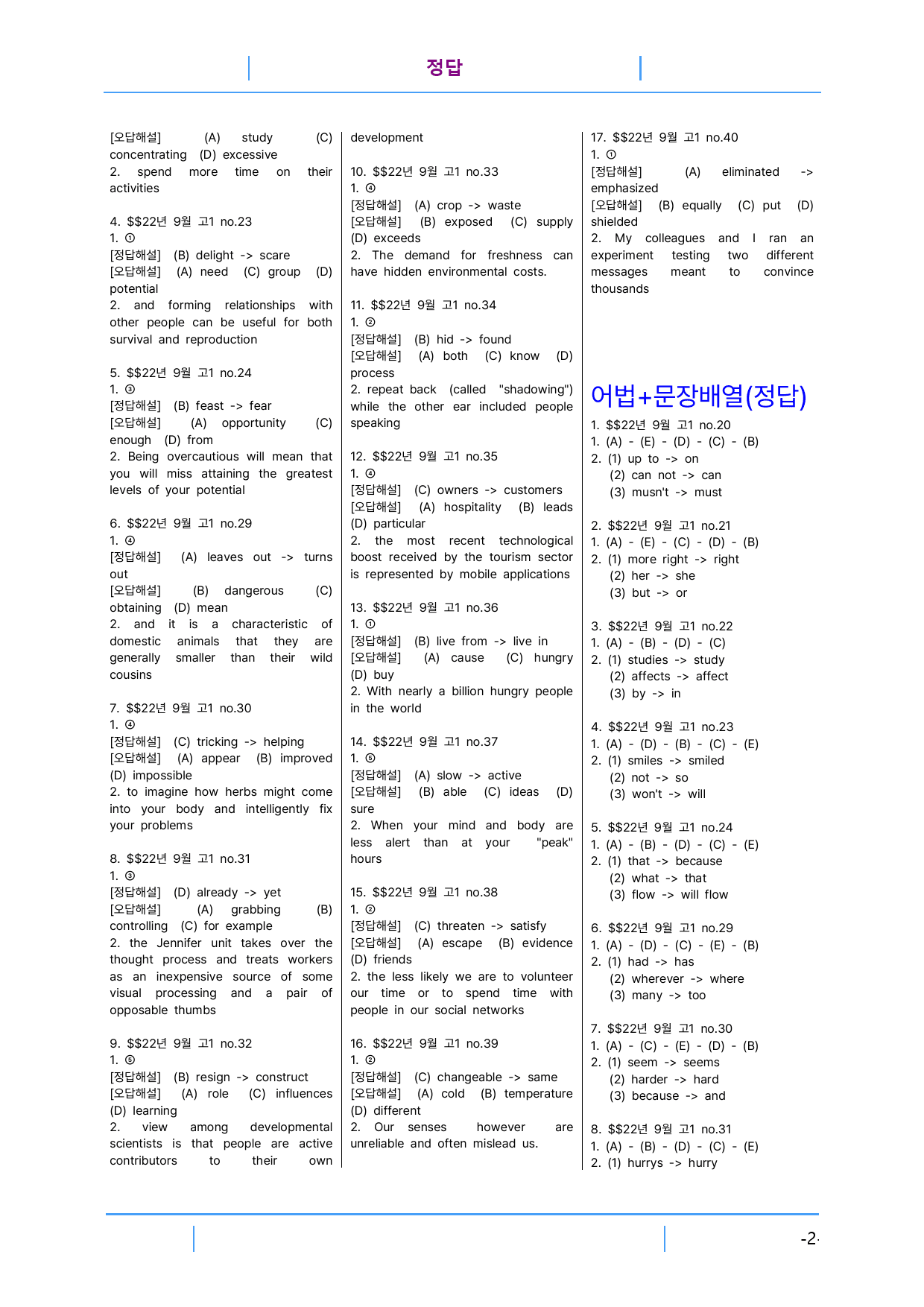 고1 2022년 9월 빠른변형문제 4유형X2회분(3.0), 136문제_preview_74