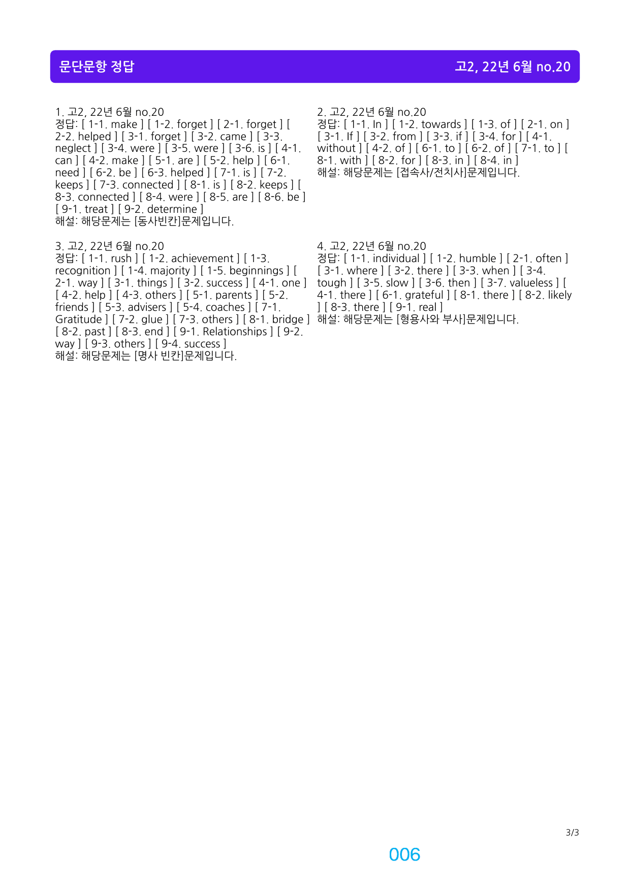 고2, 22년 6월 좌배빈+메가워크북 40제X15회=600제_preview_6