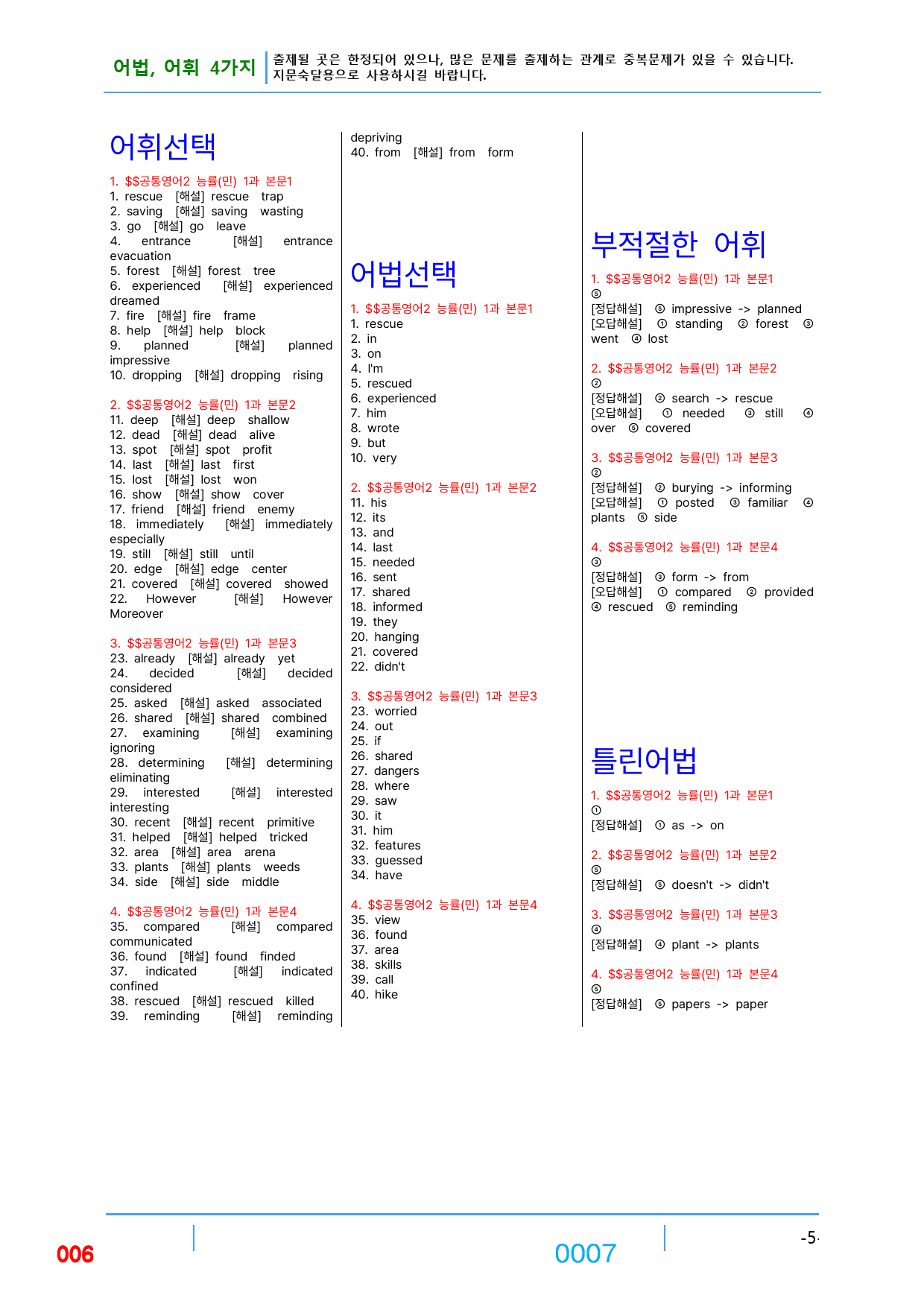 0공통영어2 능률(민) 책전체(할인가격), 빠른 어법,어휘 끝_preview_7