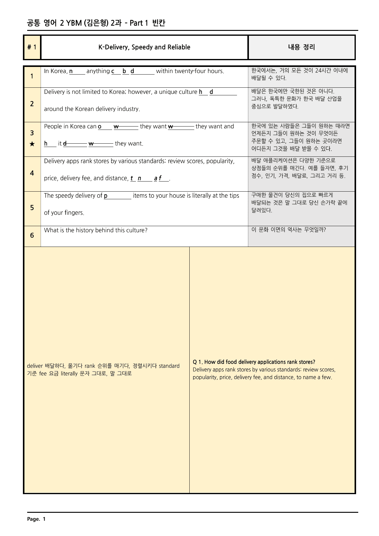 공통영어2 YBM(김) 2과 깔끔한 분석과 완벽한 테스트 (70페이지)_preview_undefined