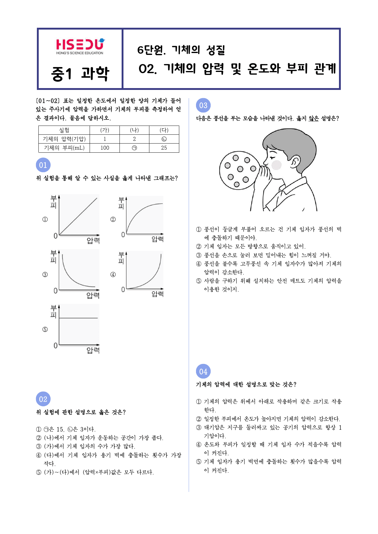 중1-2 6단원 기체의 성질-2.기체의 압력및 온도와 부피 관계_preview_1