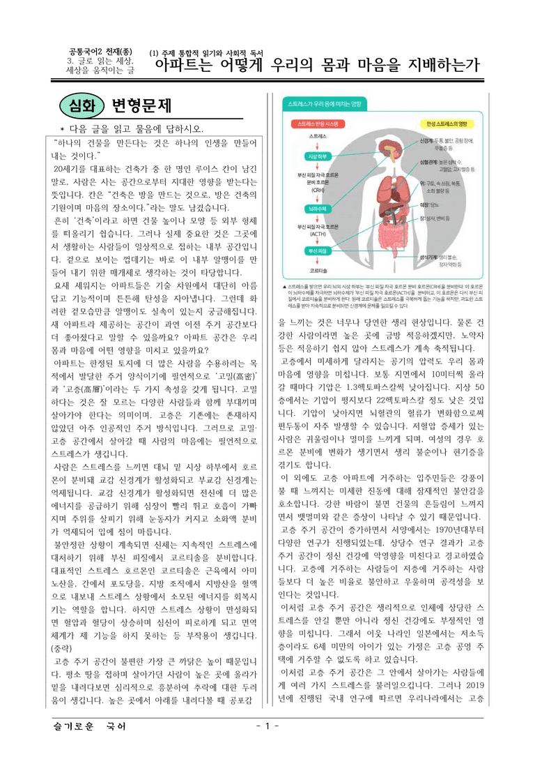 22개정 공통국어2 천재종 3-1 (나)_아파트는 어떻게 우리의 몸과 마음을 지배하는가 변형문제_preview_1