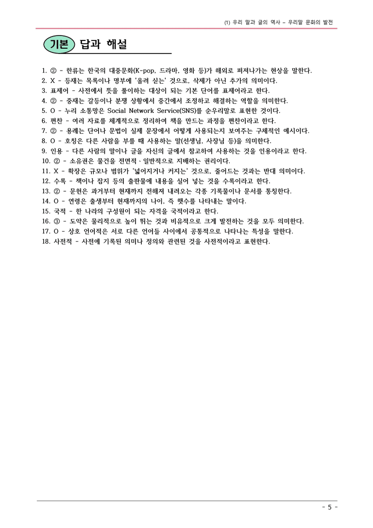 22개정 공통국어2 해냄임 4-1_우리말 문화의 발전 내용정리_preview_5