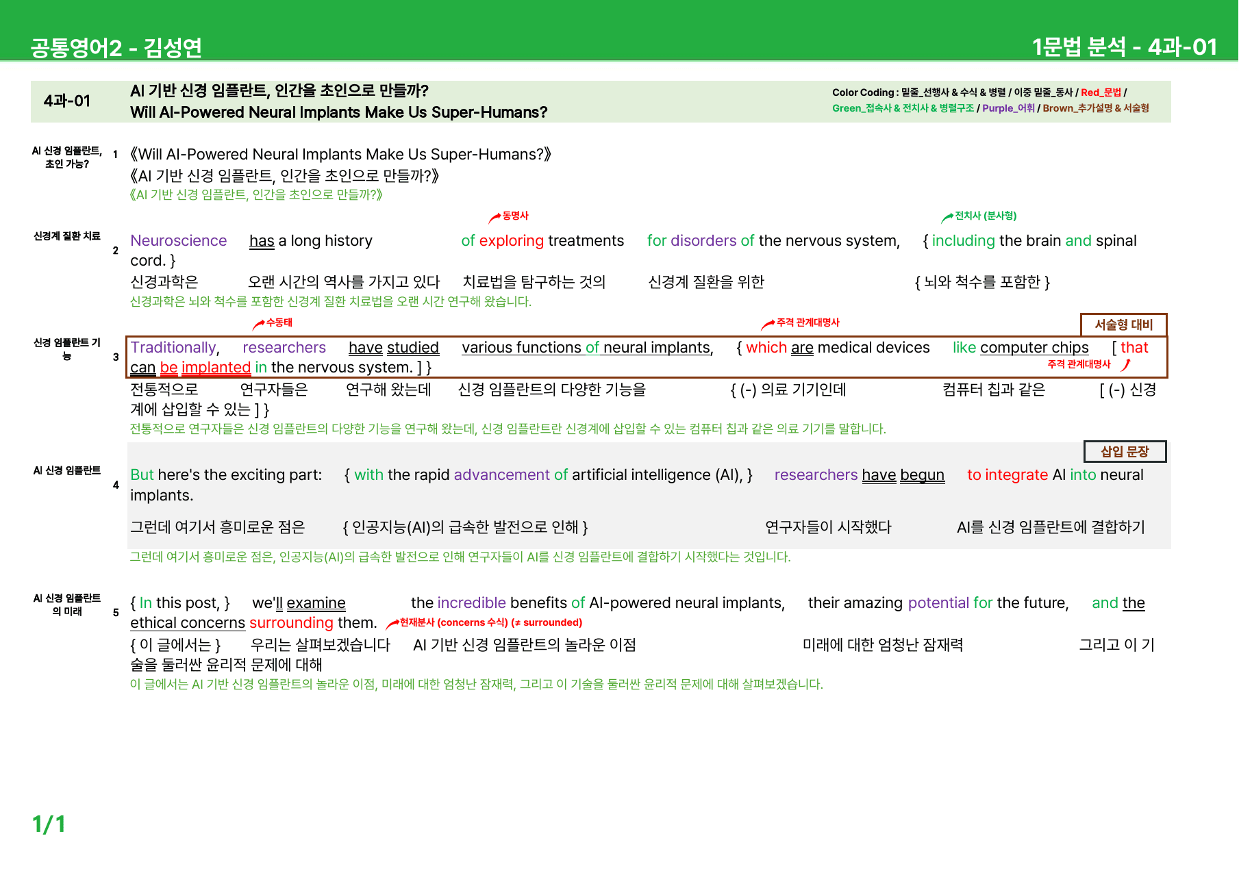 공통영어2 김성연 - 4과 상세분석 by 시드 잉글리쉬_preview_1