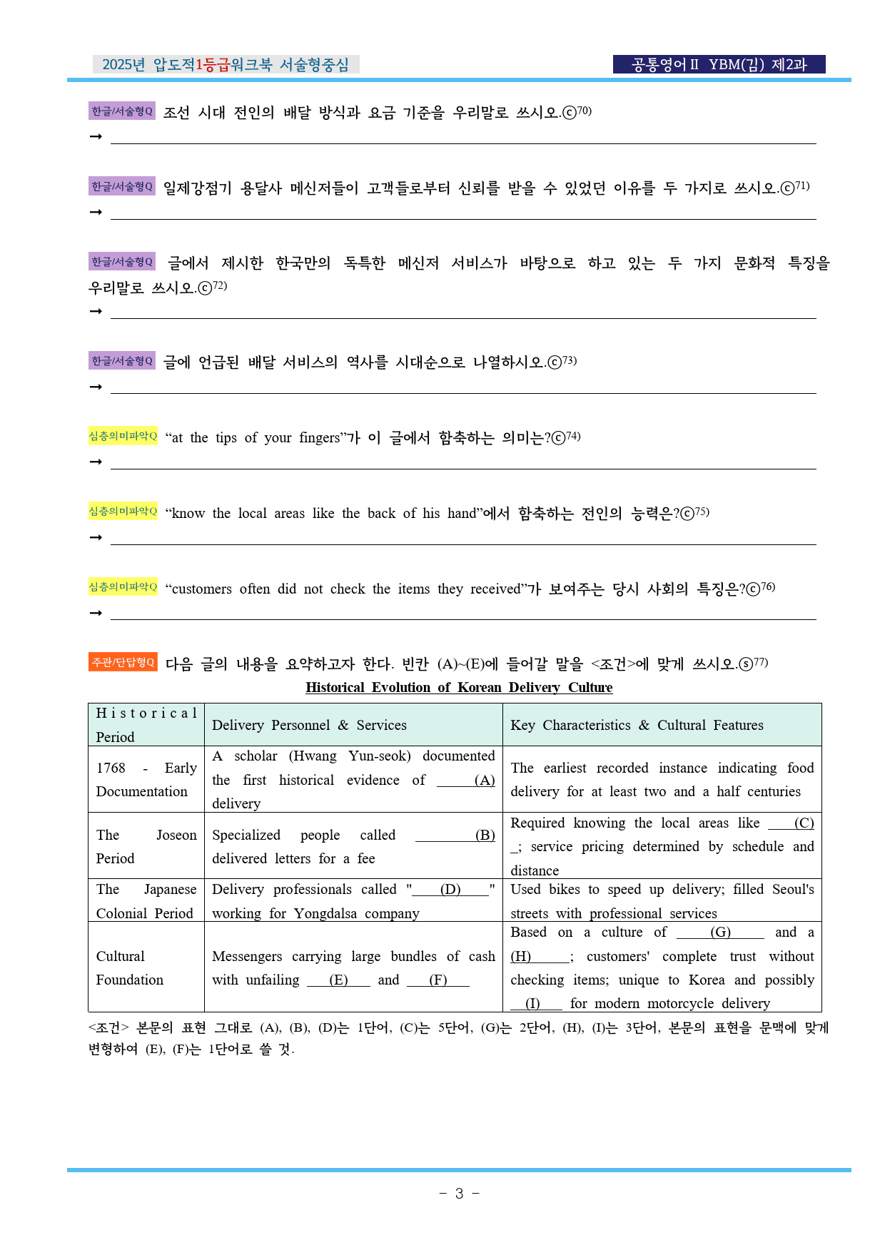 공통영어Ⅱ YBM(김) 제2과 압도적EML워크북(서술형중심)(p46)_preview_3