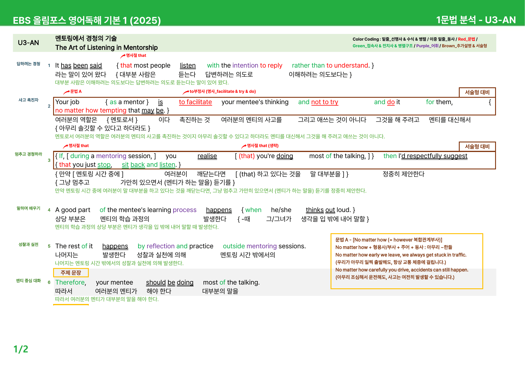 EBS 올림포스 영어독해 기본 1 (2025년) 1~4과 - 상세분석_preview_undefined