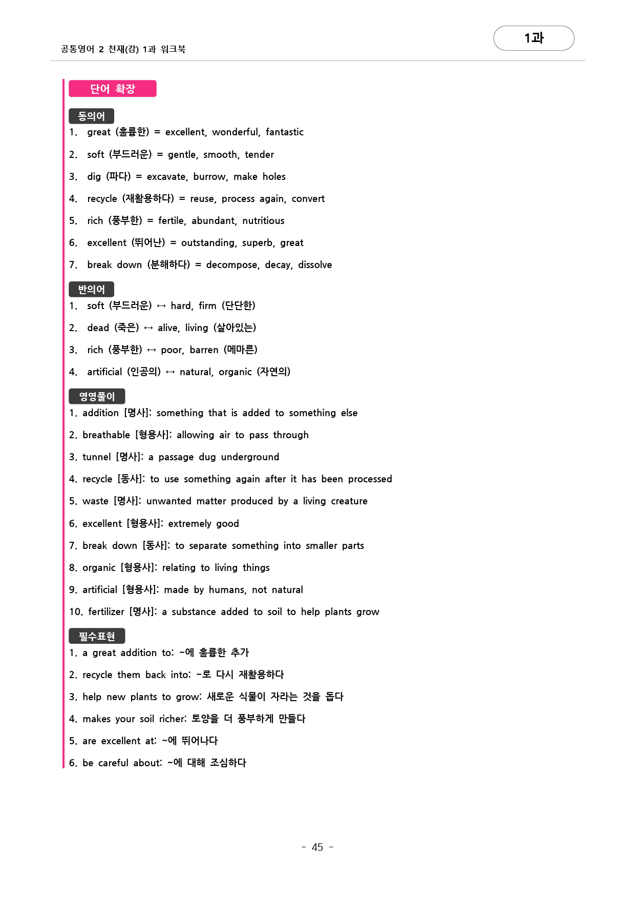 🩷공통영어2 천재(강) 1과 포인트워크북 by 대치동시크릿🩷_preview_45