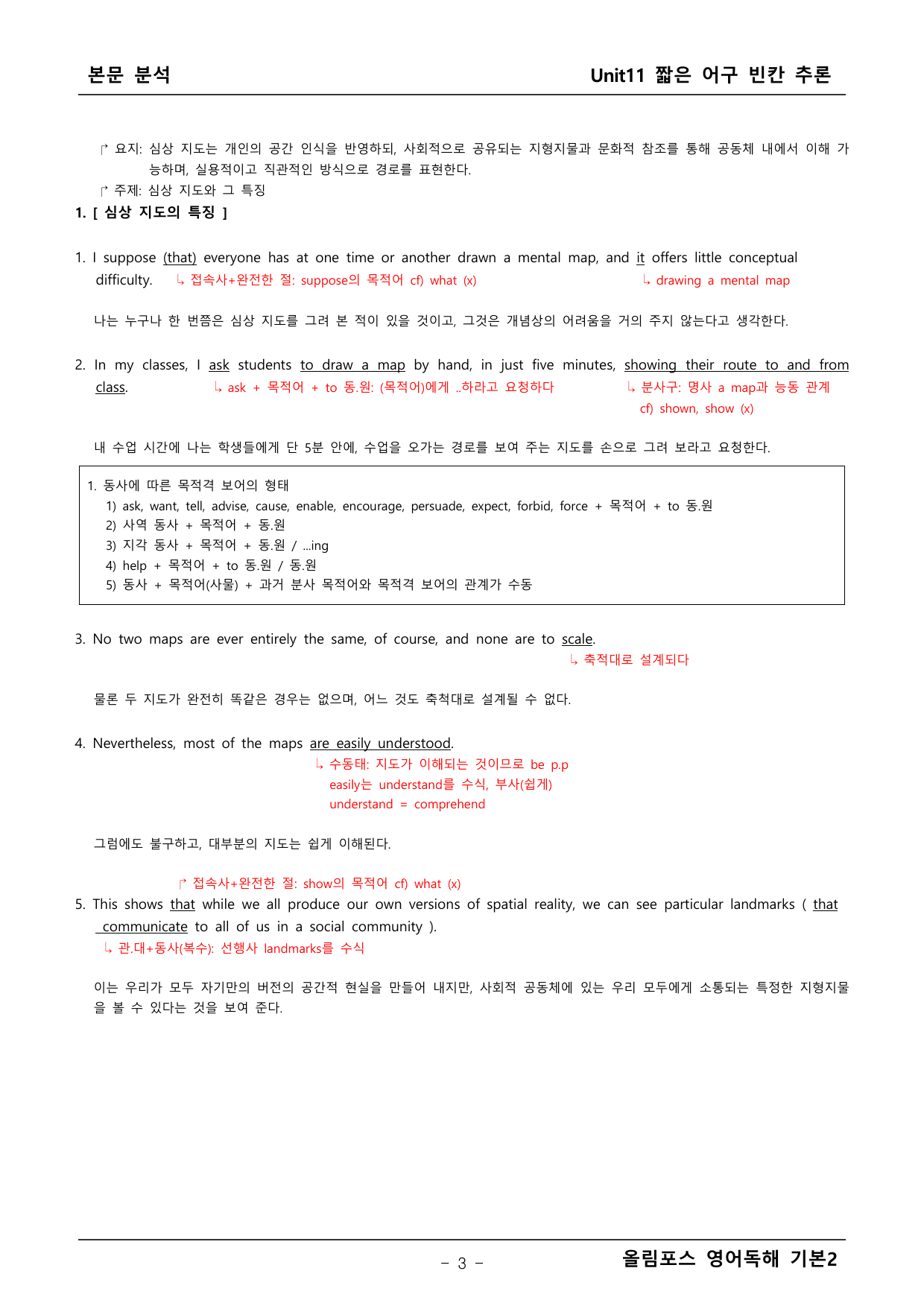 올림포스 영어독해2 11단원 본문분석_preview_undefined