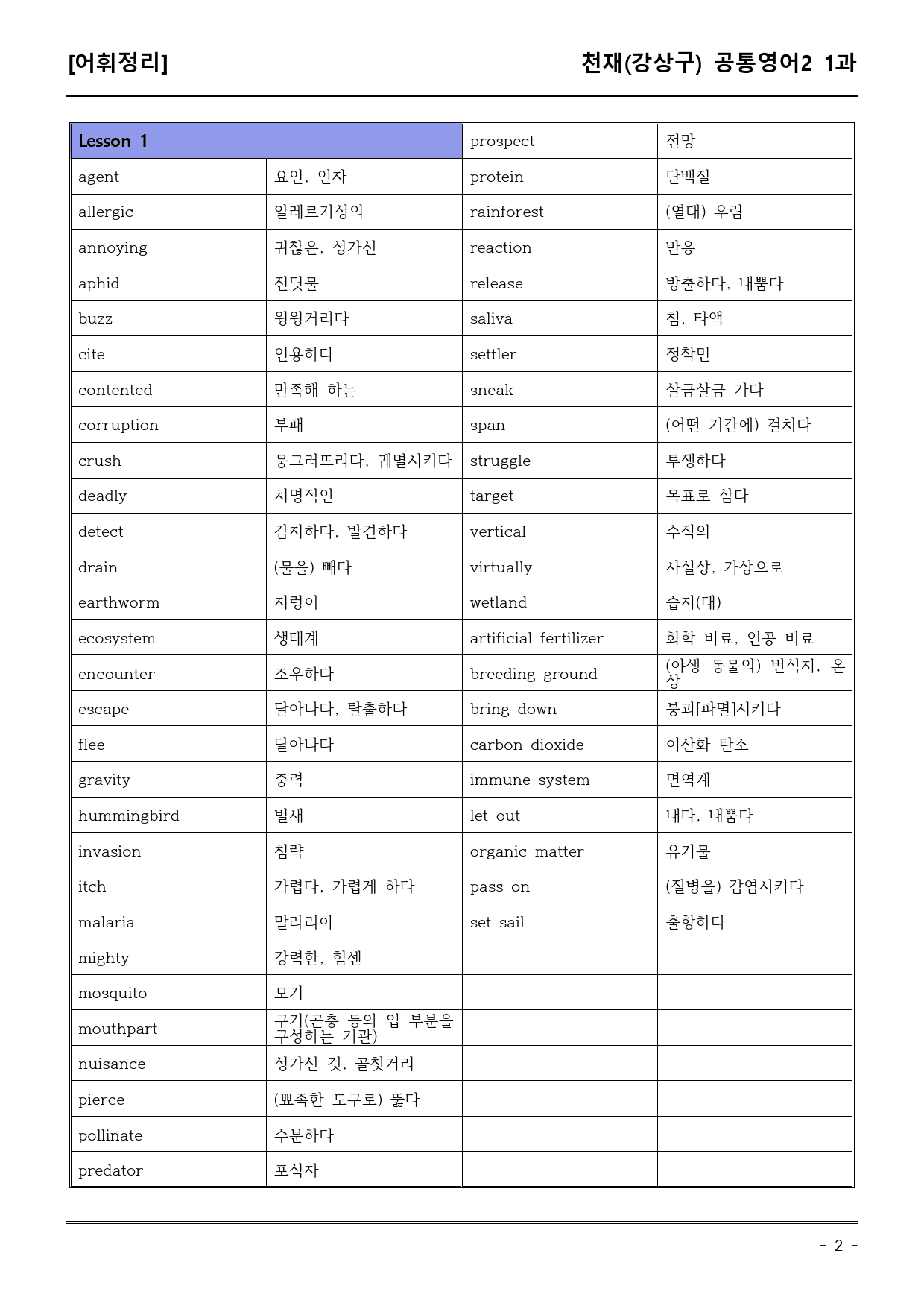 천재(강) 공통영어2 1과 (어휘+워크북+기본변형문제) by 유별난_preview_2