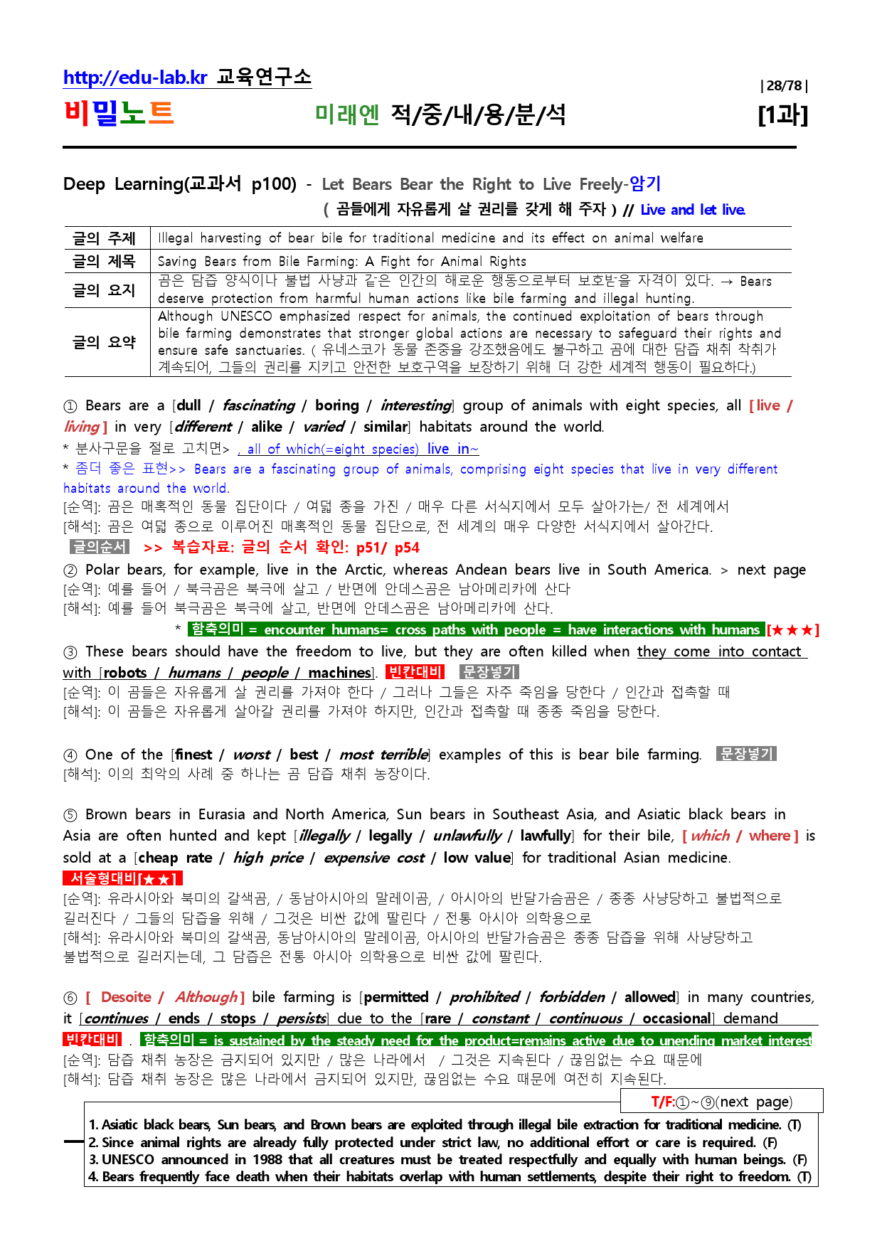 공통2 미래엔 Lesson1 적중내용분석 및 단계별복습 -강사용_비밀노트_preview_28