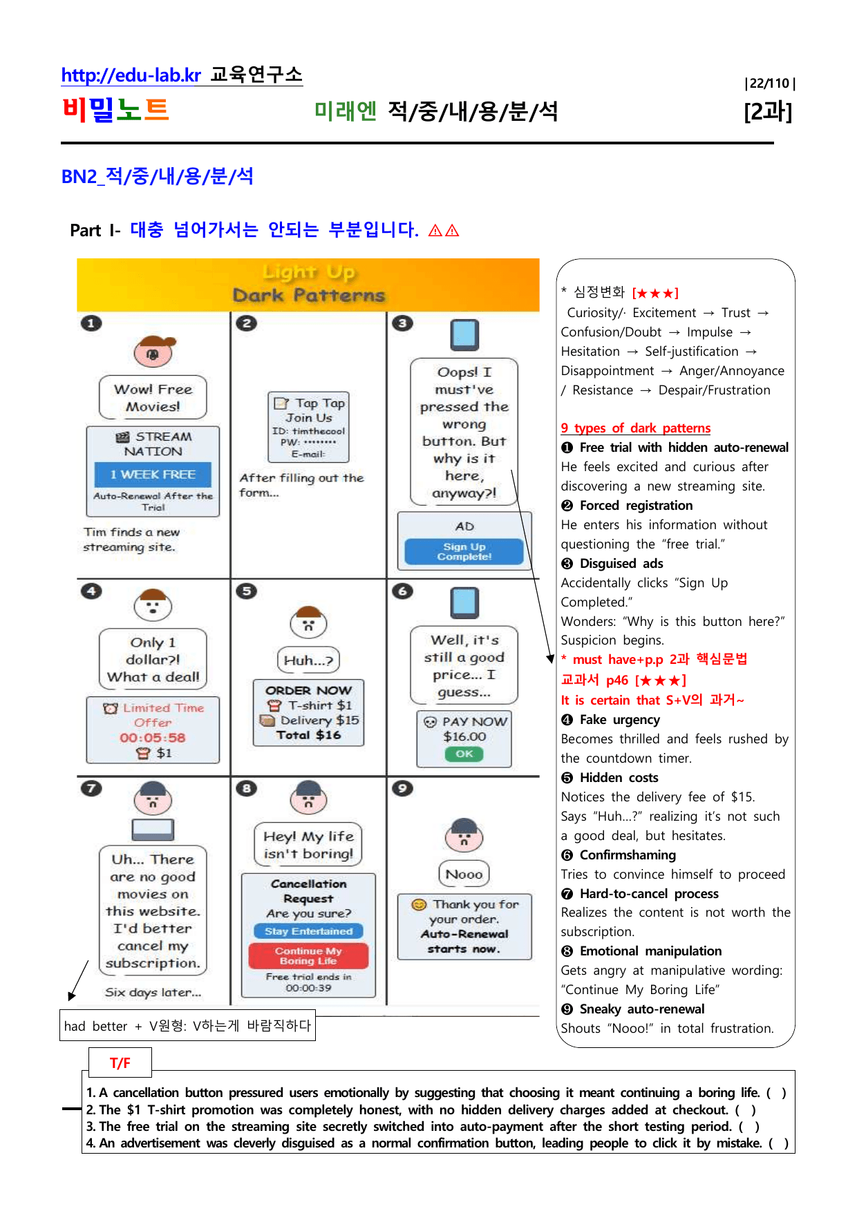 공통2 미래엔 Lesson2 적중내용분석 및 단계별복습 -학생용_비밀노트_preview_undefined