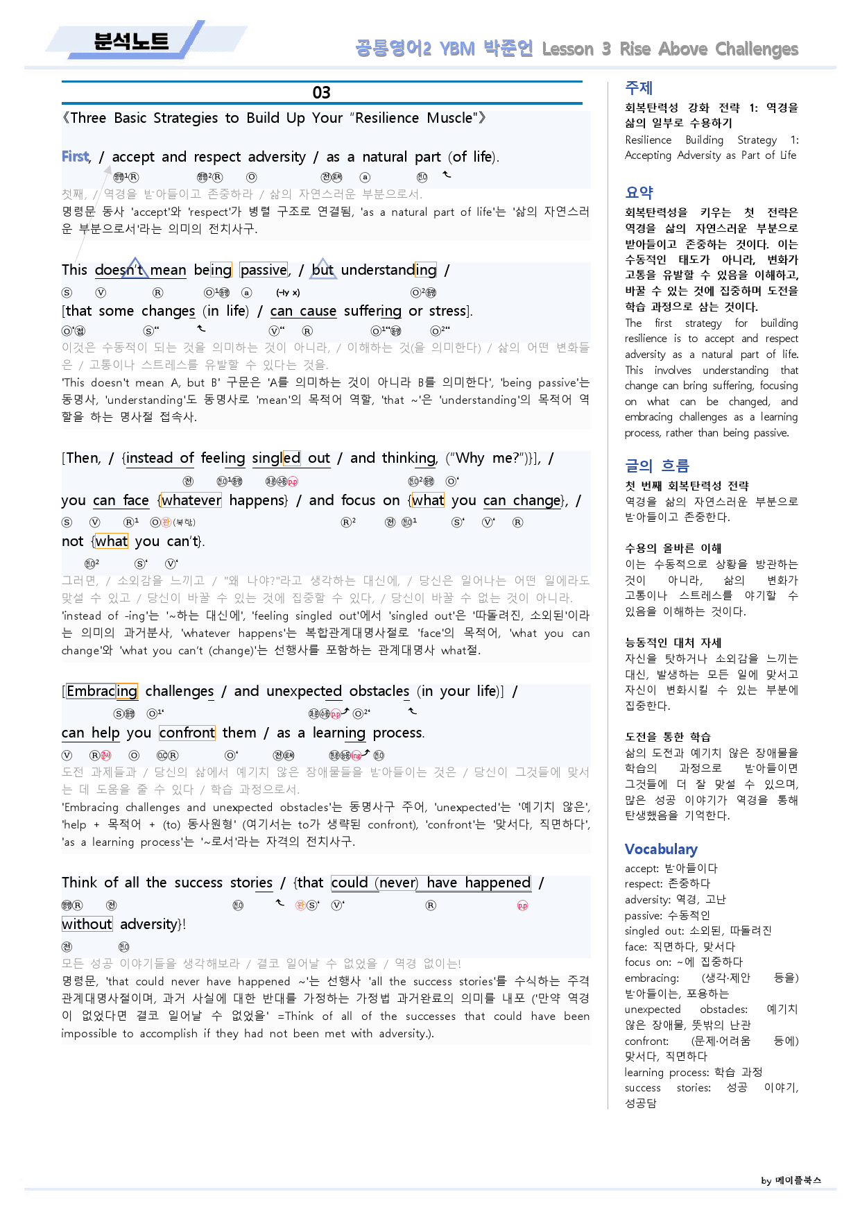 공통영어2 YBM 박준언 3강 3과 분석노트 by 메이플북스_preview_7