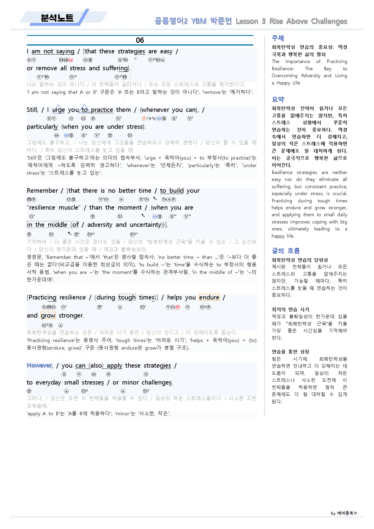 공통영어2 YBM 박준언 3강 3과 분석노트 by 메이플북스_preview_11