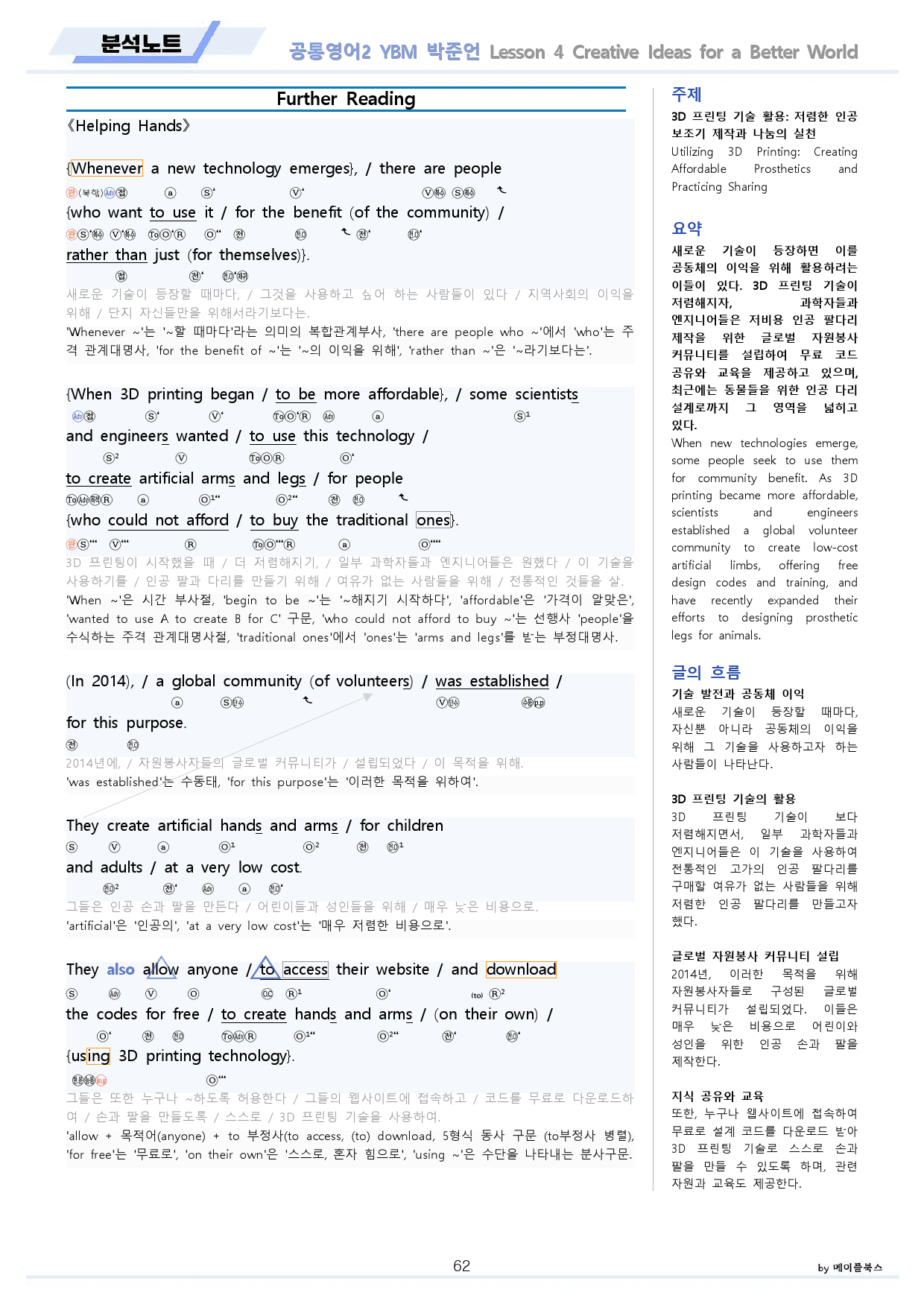 공통영어2 YBM 박준언 전체 통합 할인 분석노트 by 메이플북스_preview_62