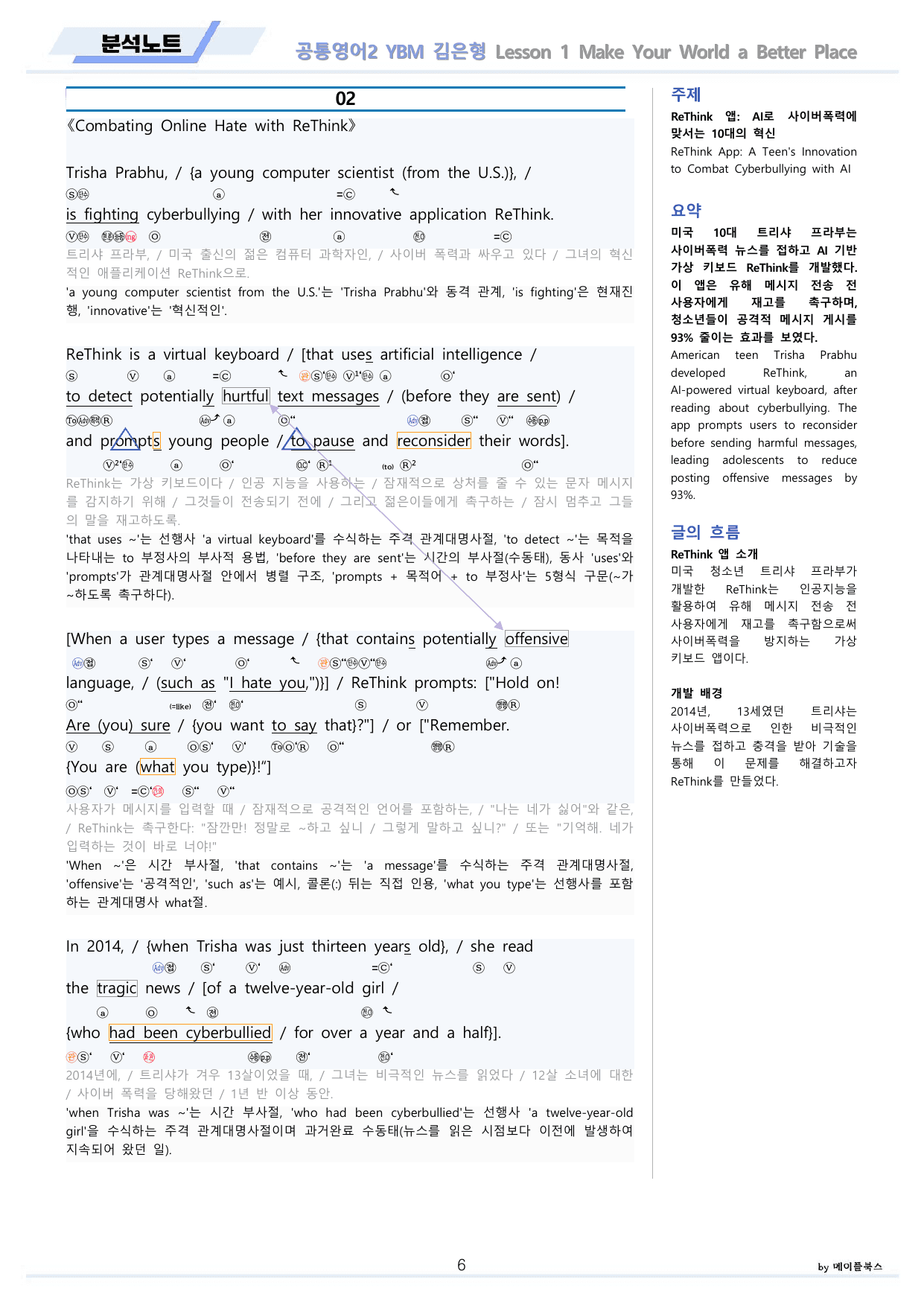 공통영어2 YBM 김은형 전체통합 분석+변형+워크북 by 메이플북스_preview_undefined