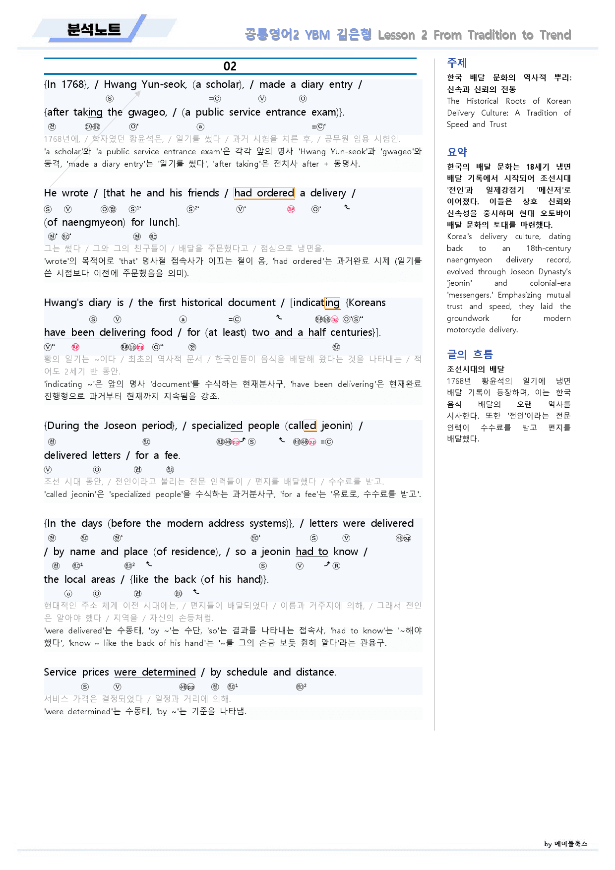 공통영어2 YBM 김은형 2강 2과 분석노트 by 메이플북스_preview_3