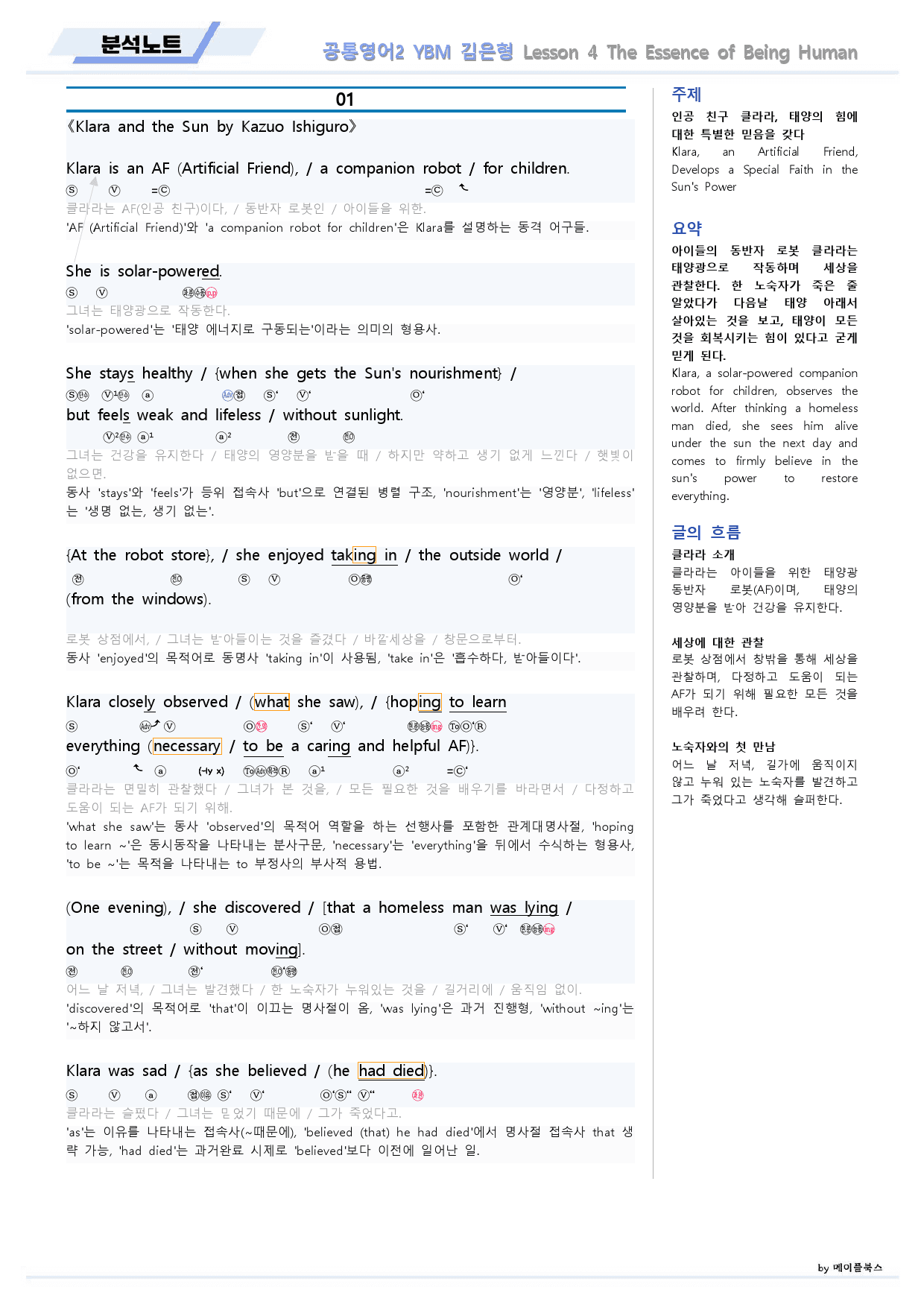 공통영어2 YBM 김은형 4강 4과 분석노트 by 메이플북스_preview_2