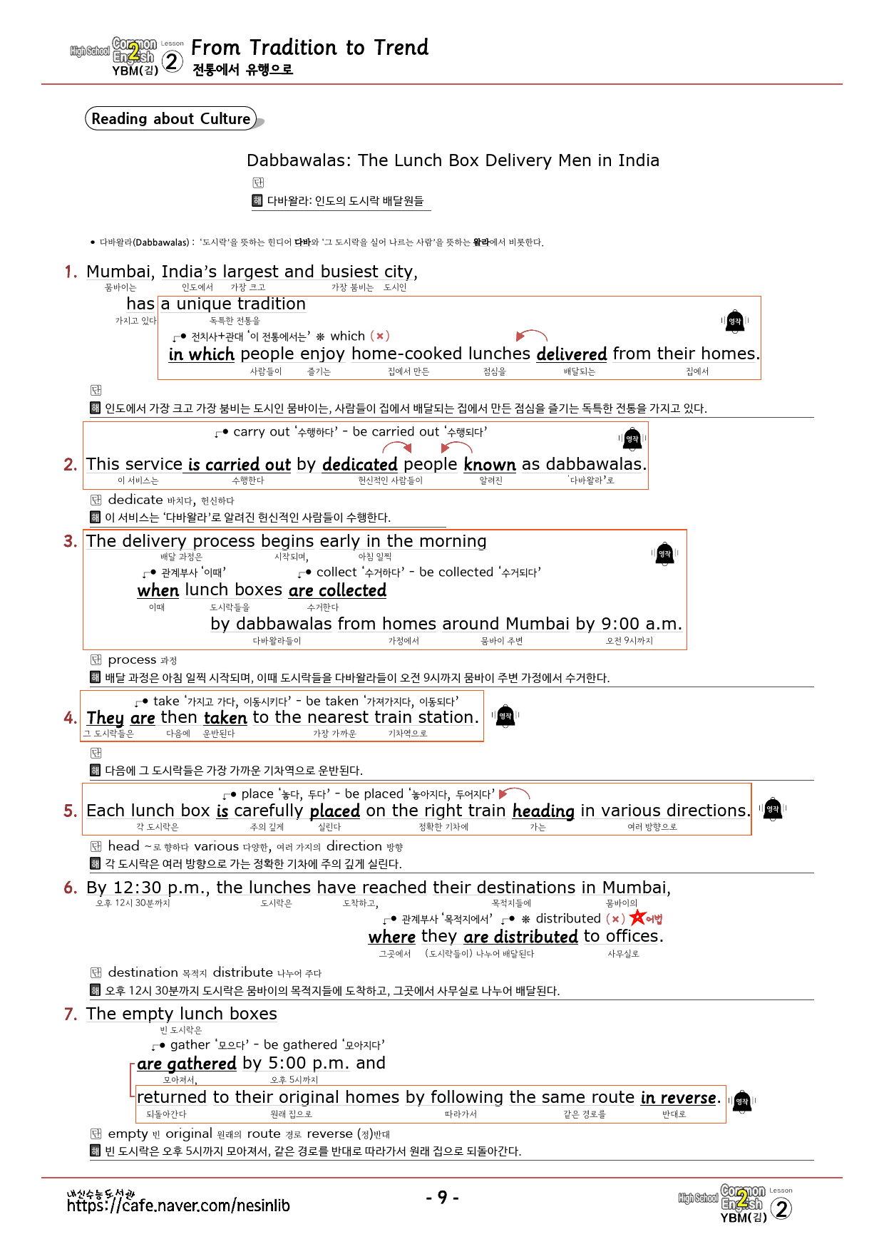 공통영어2 YBM(김) 2과 분석+단어 정리 테스트_preview_9