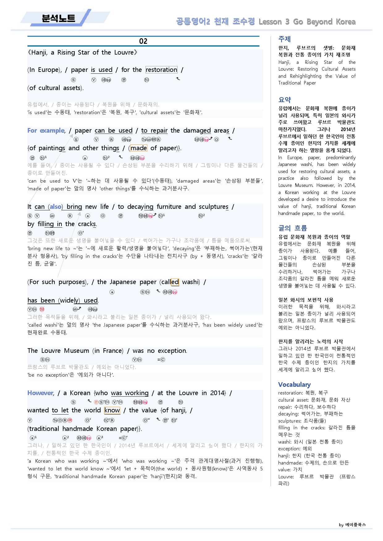 공통영어2 천재 조수경 3강 3과 분석노트 by 메이플북스_preview_3